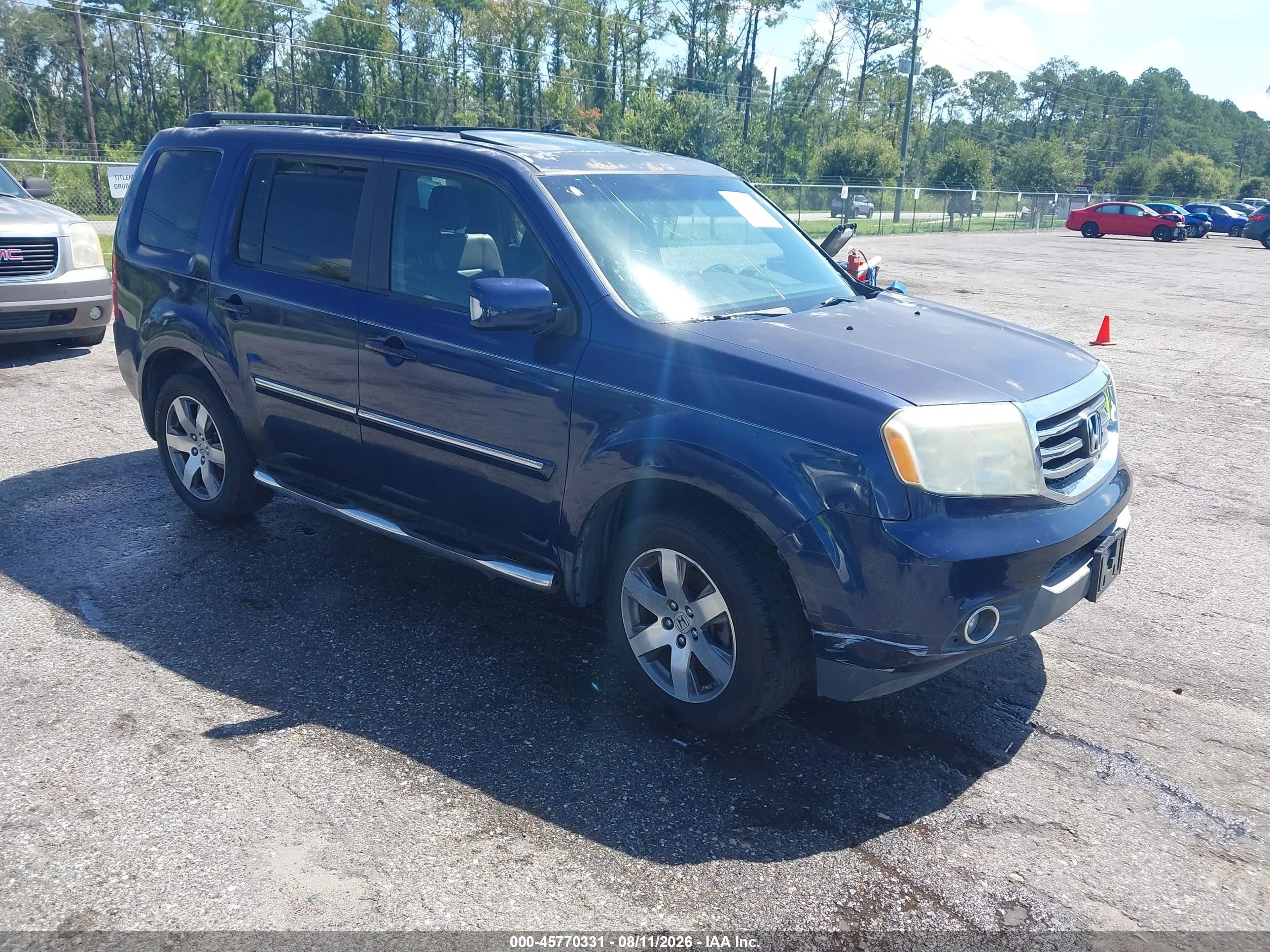2014 Honda Pilot Touring Blue vin: 5FNYF4H97EB019245