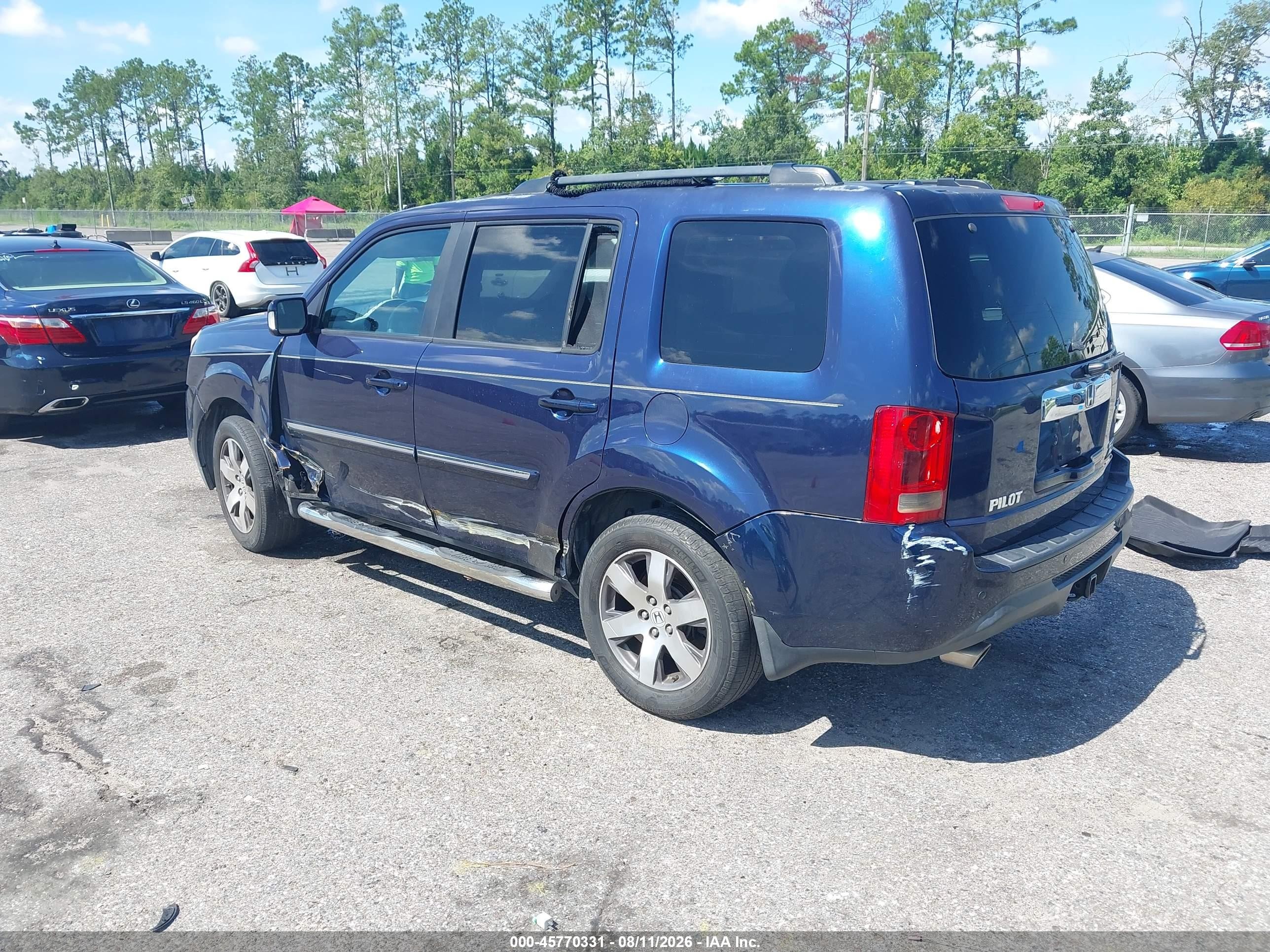 2014 Honda Pilot Touring Blue vin: 5FNYF4H97EB019245