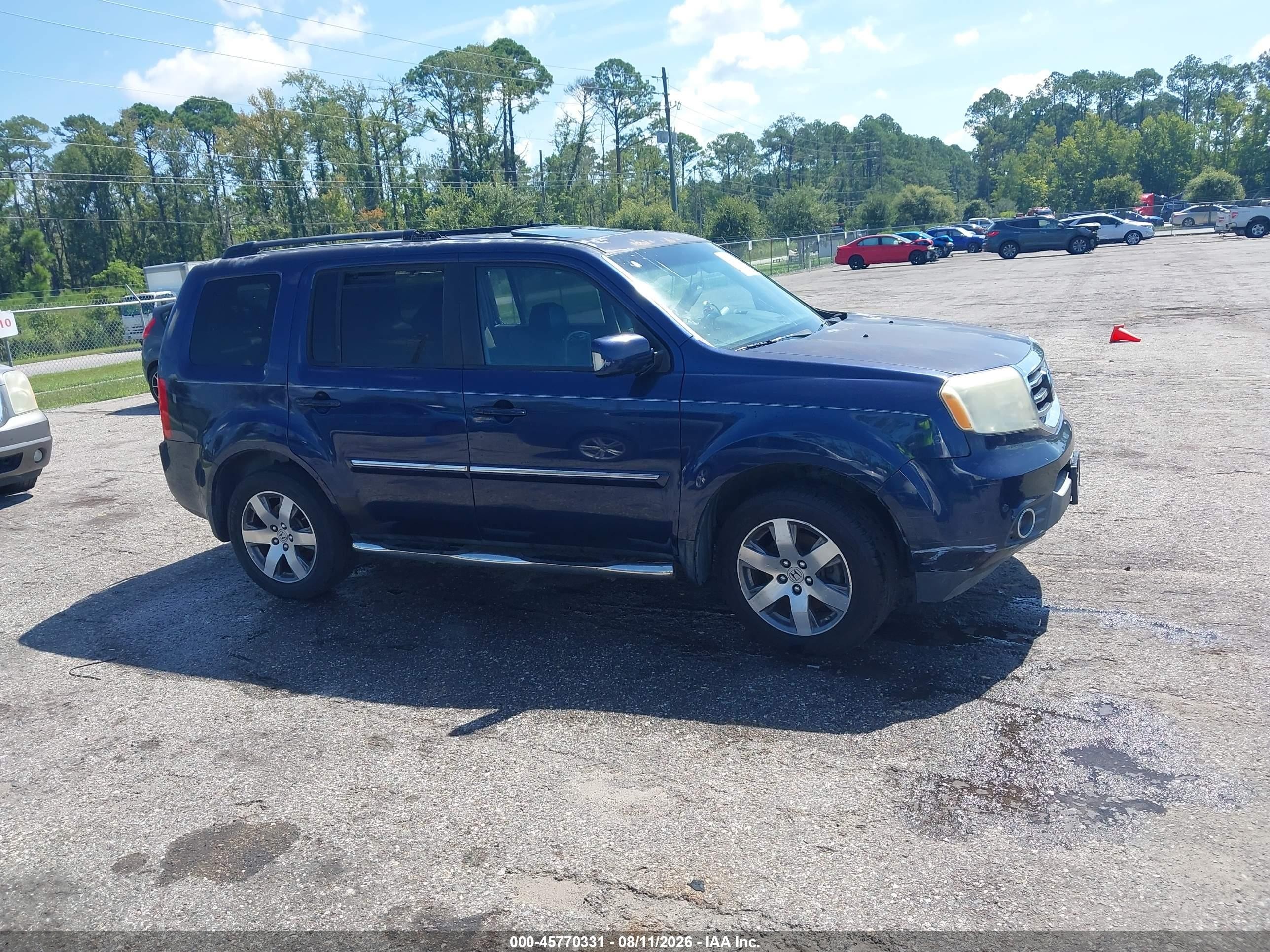 2014 Honda Pilot Touring Blue vin: 5FNYF4H97EB019245
