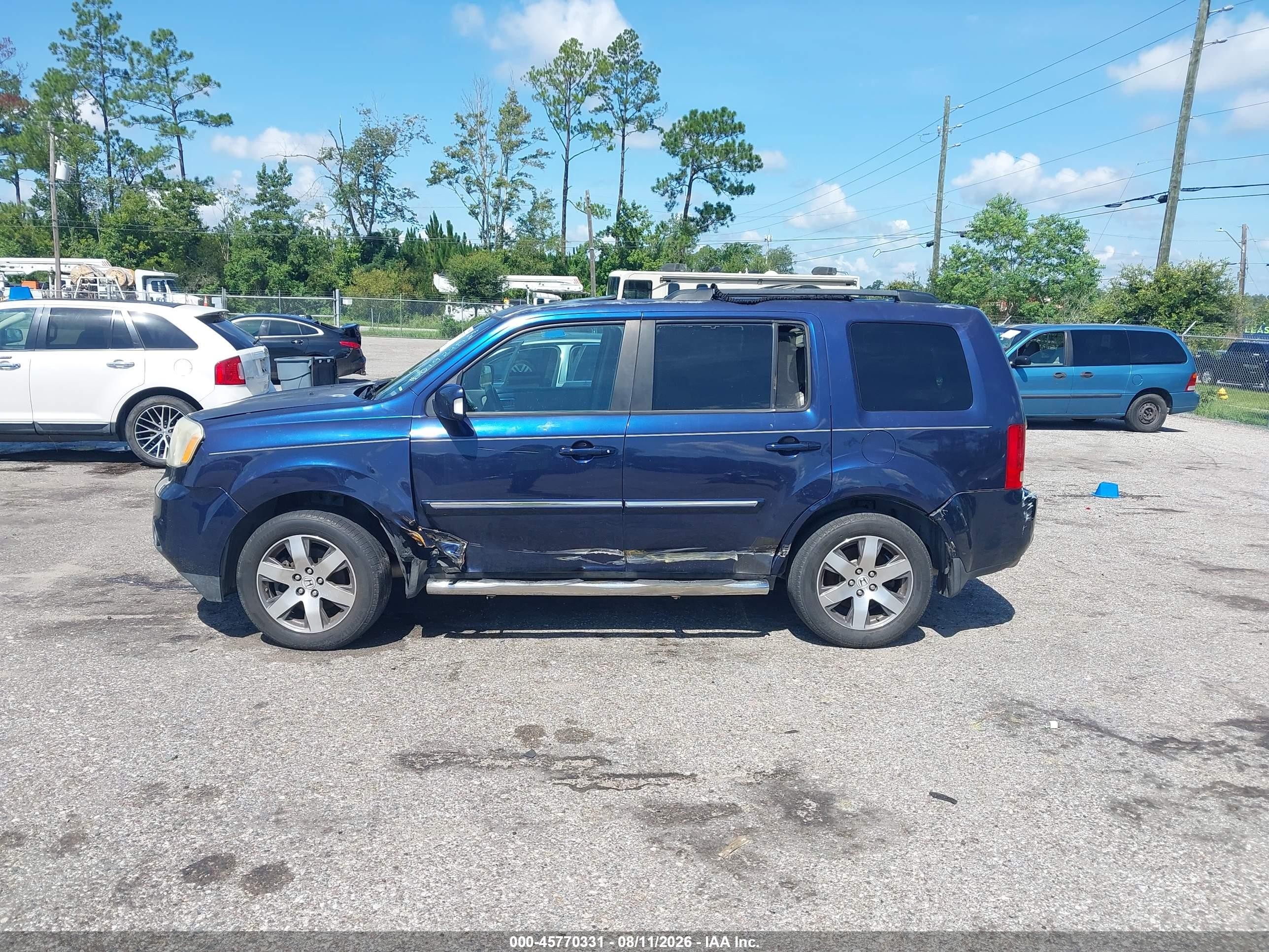 2014 Honda Pilot Touring Blue vin: 5FNYF4H97EB019245