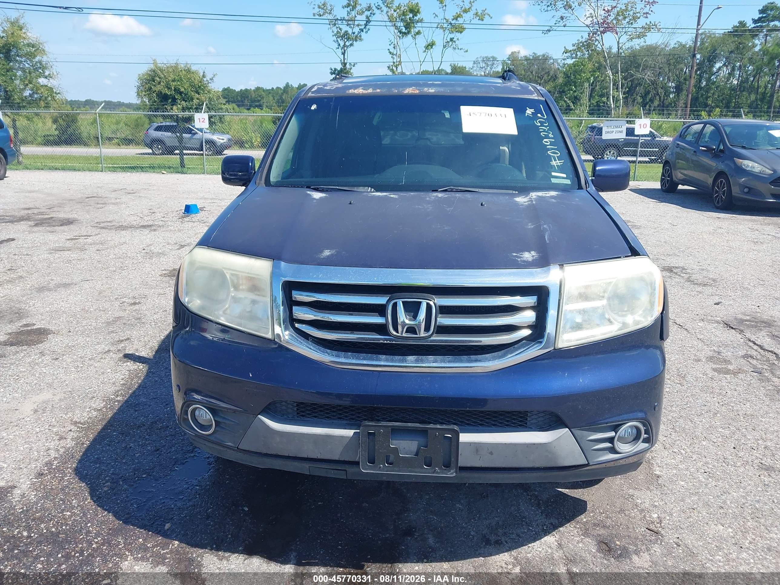 2014 Honda Pilot Touring Blue vin: 5FNYF4H97EB019245