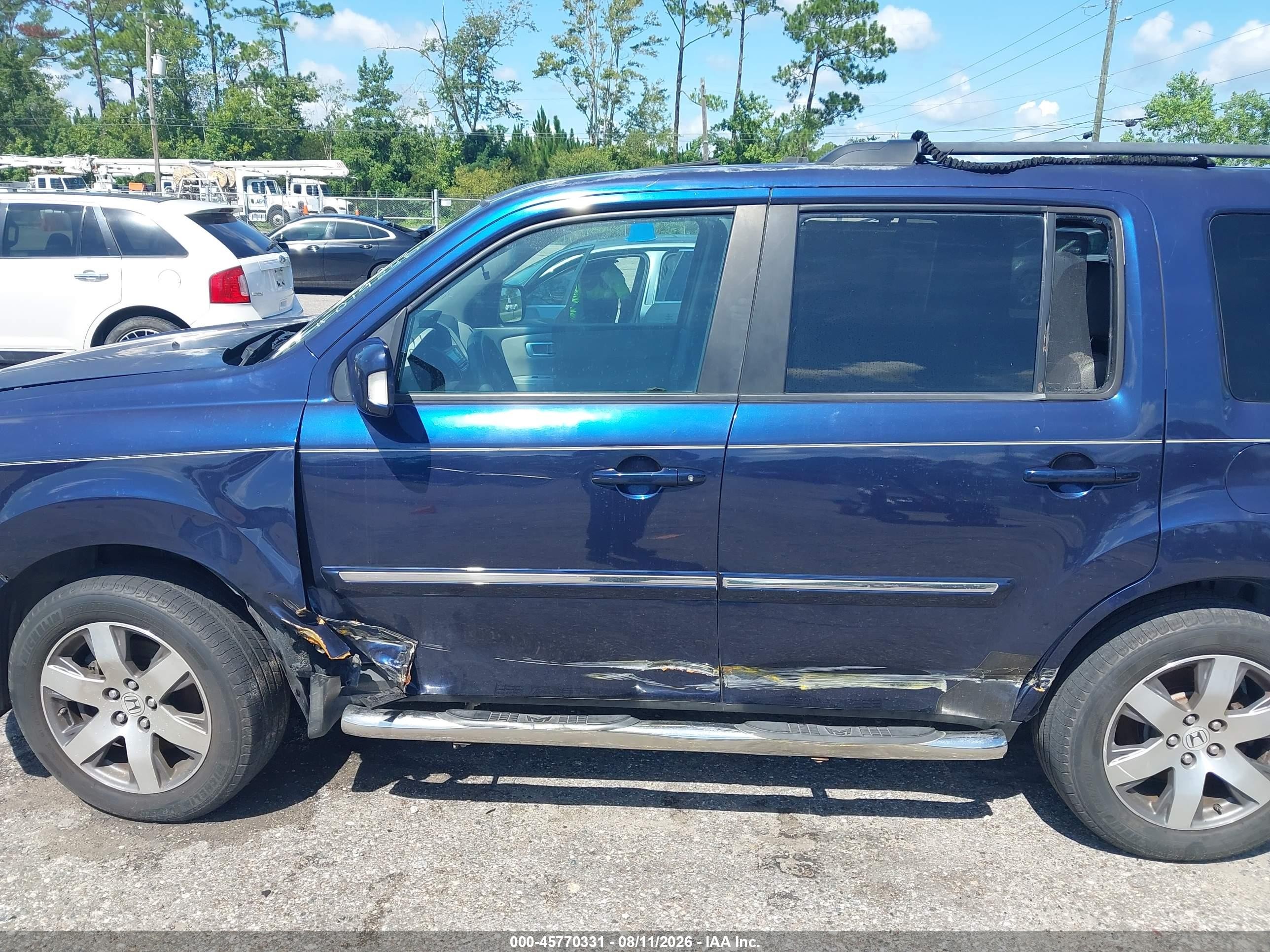 2014 Honda Pilot Touring Blue vin: 5FNYF4H97EB019245