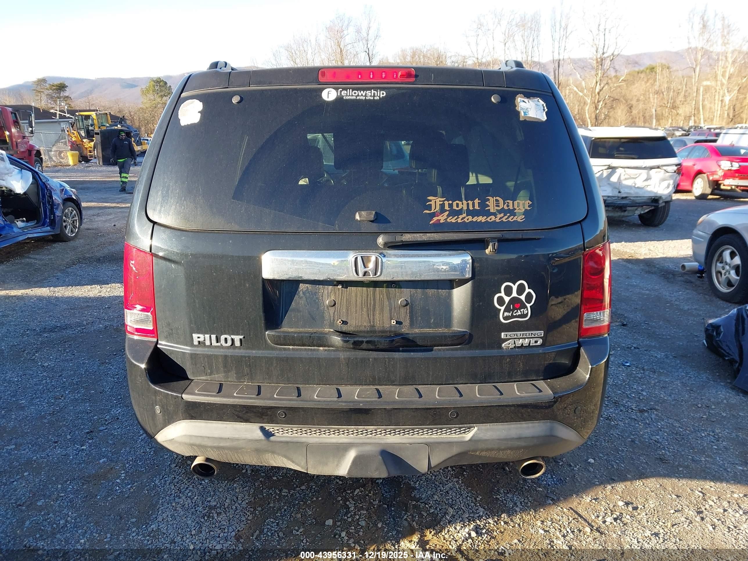 2014 Honda Pilot Touring Black vin: 5FNYF4H97EB028897