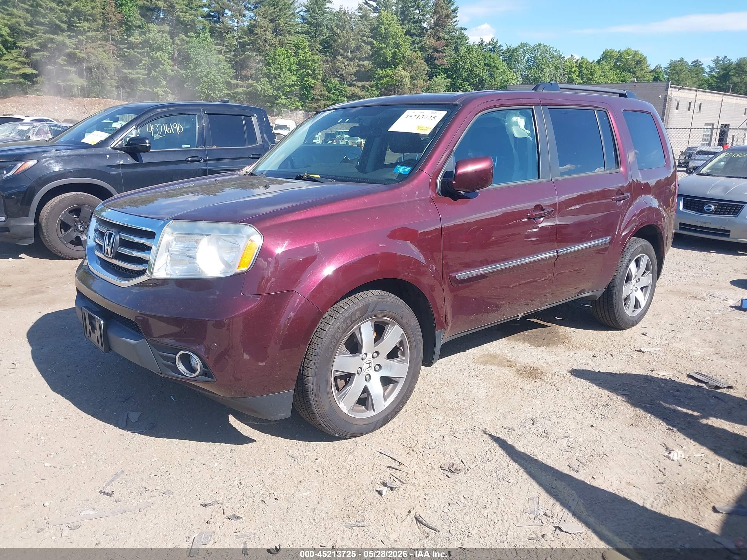 2014 Honda Pilot Touring Бордовый vin: 5FNYF4H97EB029077