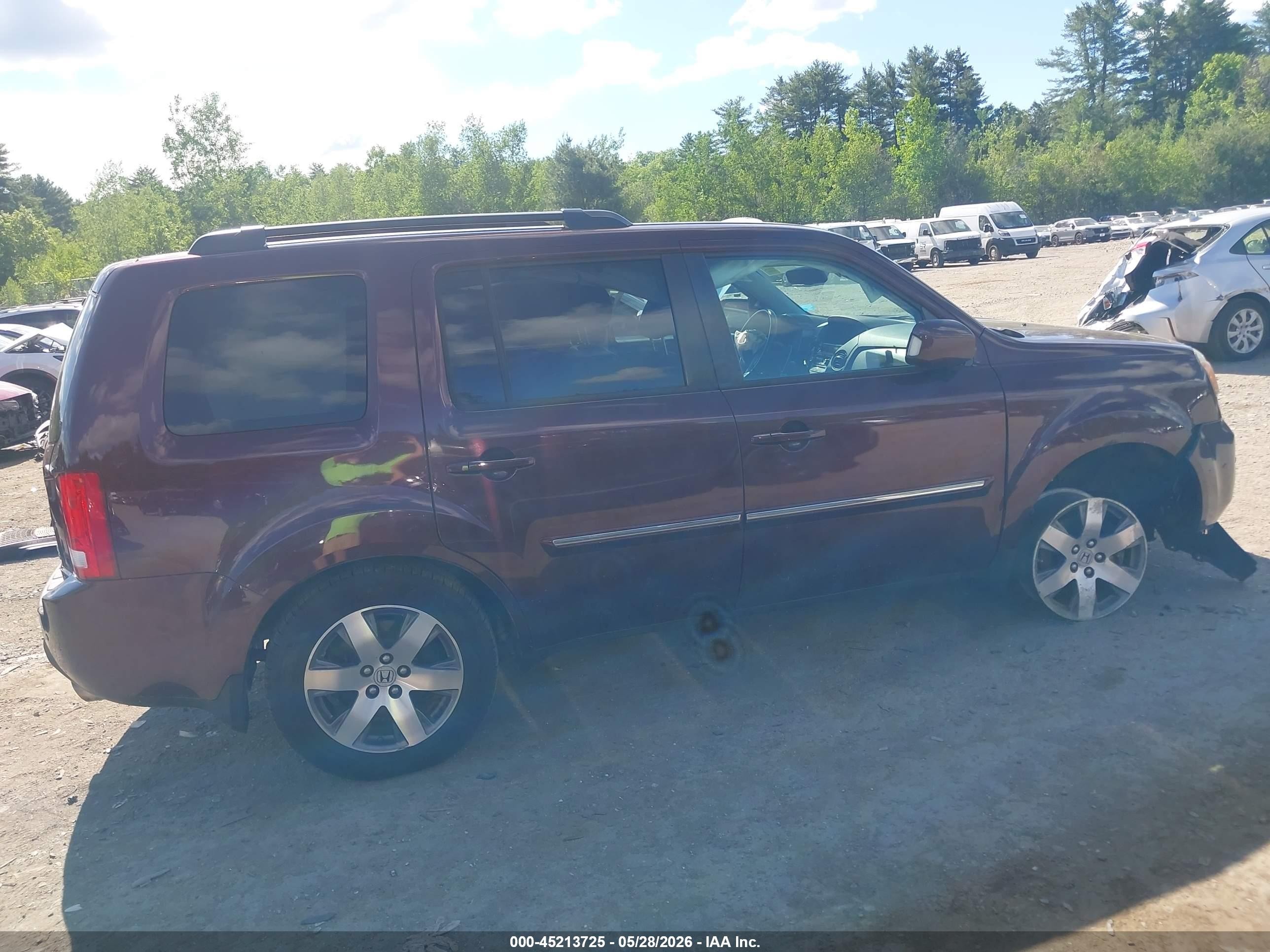 2014 Honda Pilot Touring Бордовый vin: 5FNYF4H97EB029077