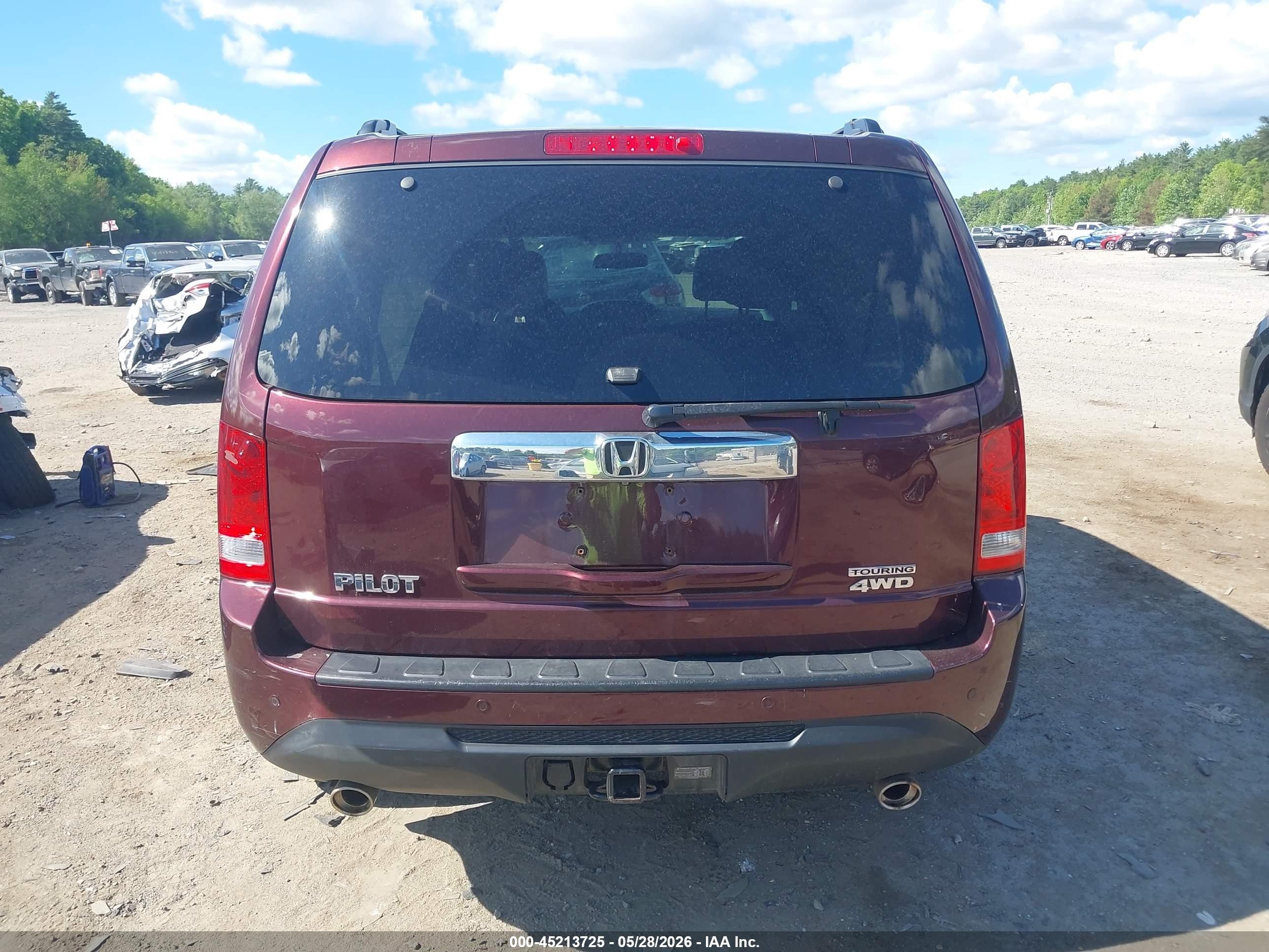 2014 Honda Pilot Touring Бордовый vin: 5FNYF4H97EB029077