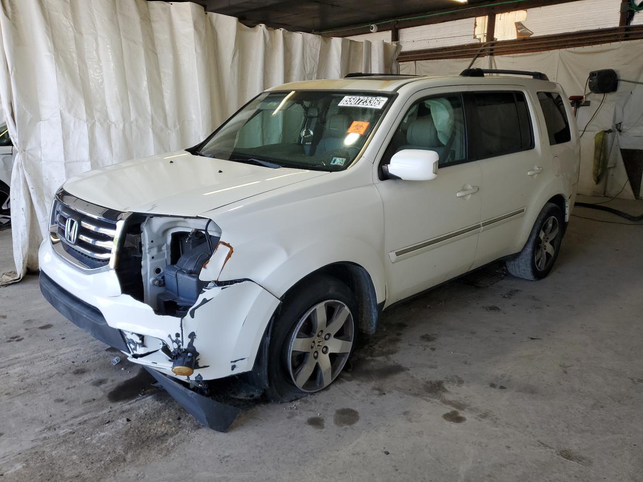 2014 Honda Pilot Touring White vin: 5FNYF4H97EB033405 Damage: Front Bumper Molding, Broken, Replacement Required