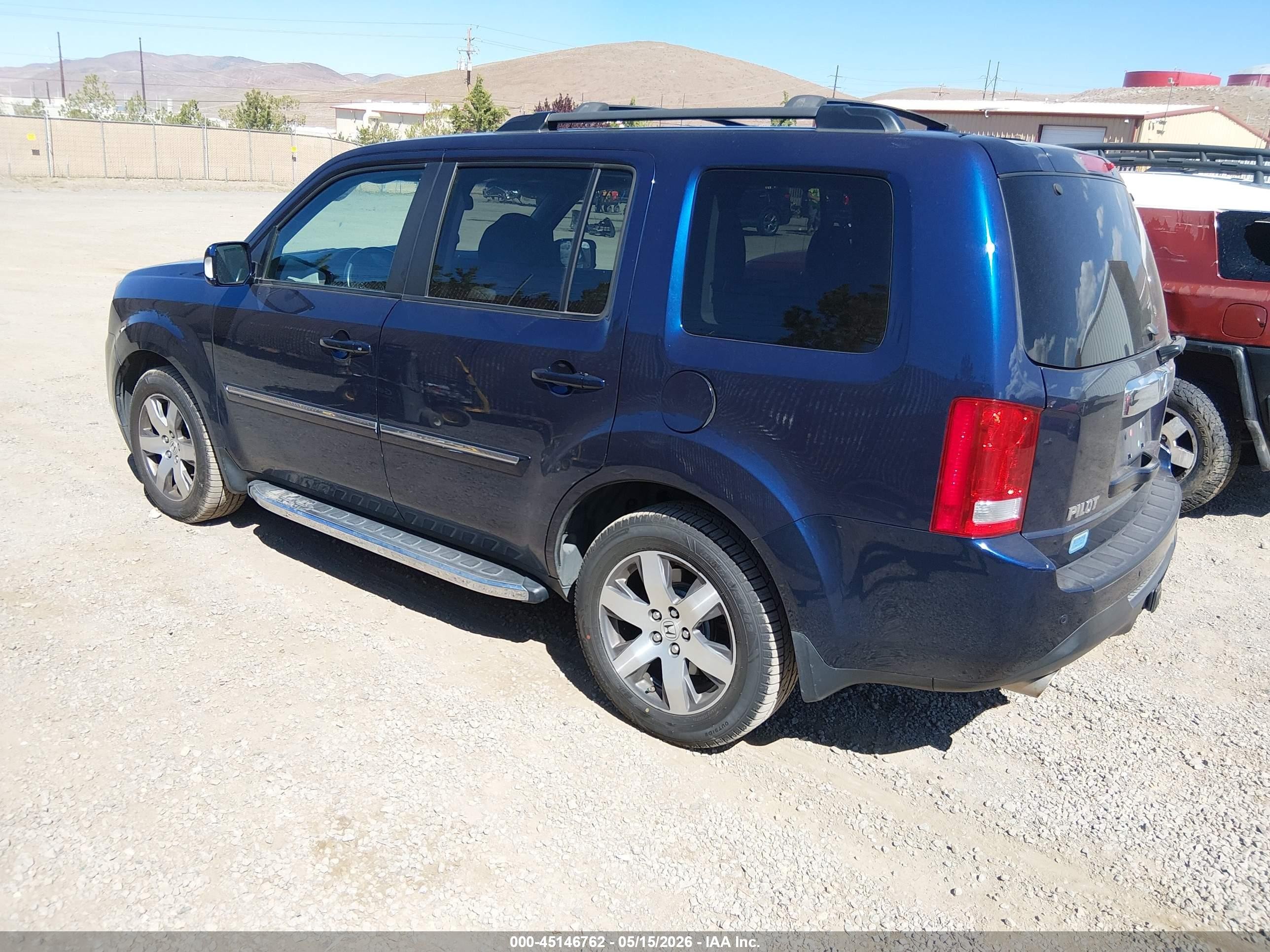 2014 Honda Pilot Touring Blue vin: 5FNYF4H97EB051595