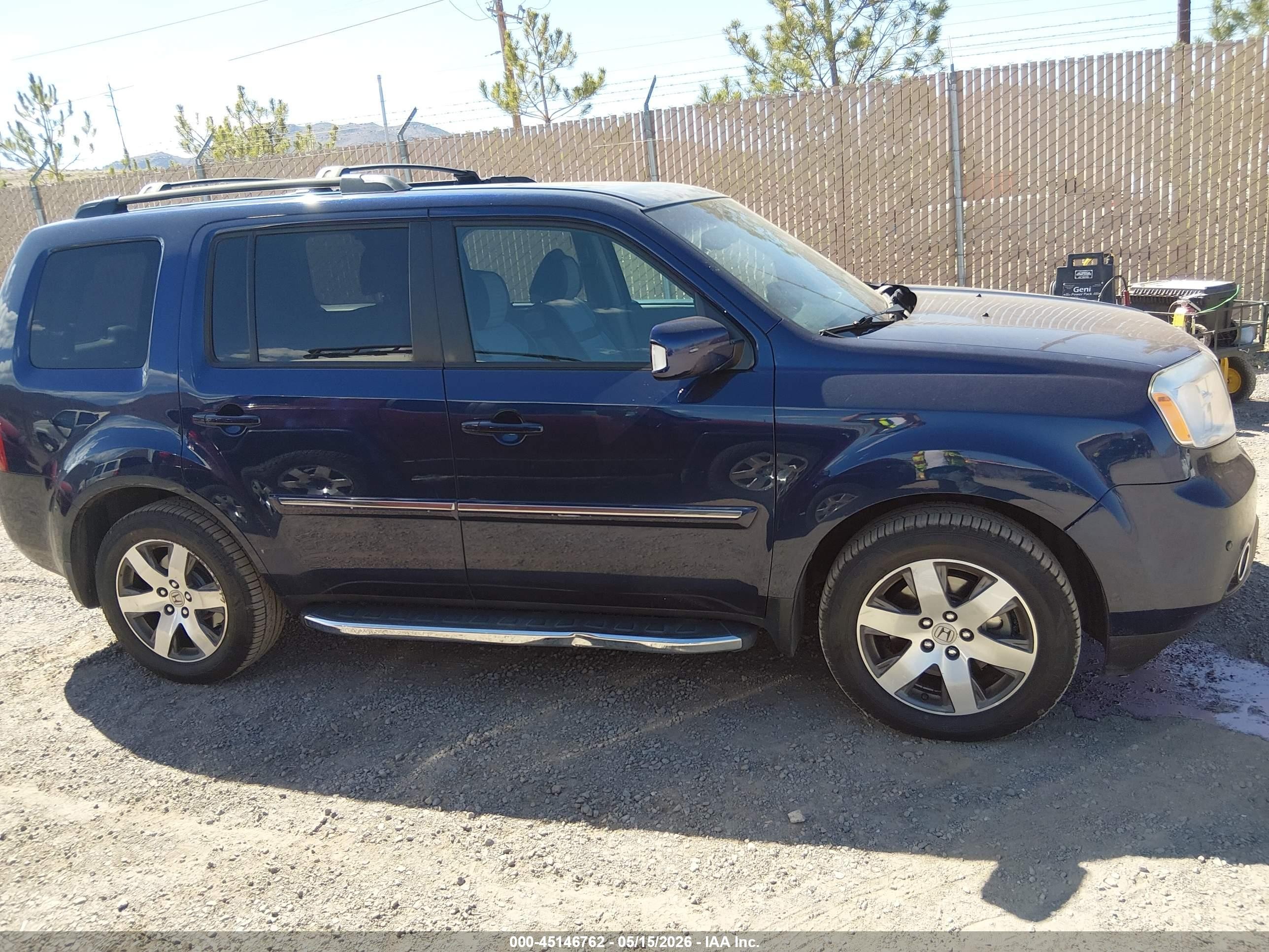 2014 Honda Pilot Touring Blue vin: 5FNYF4H97EB051595