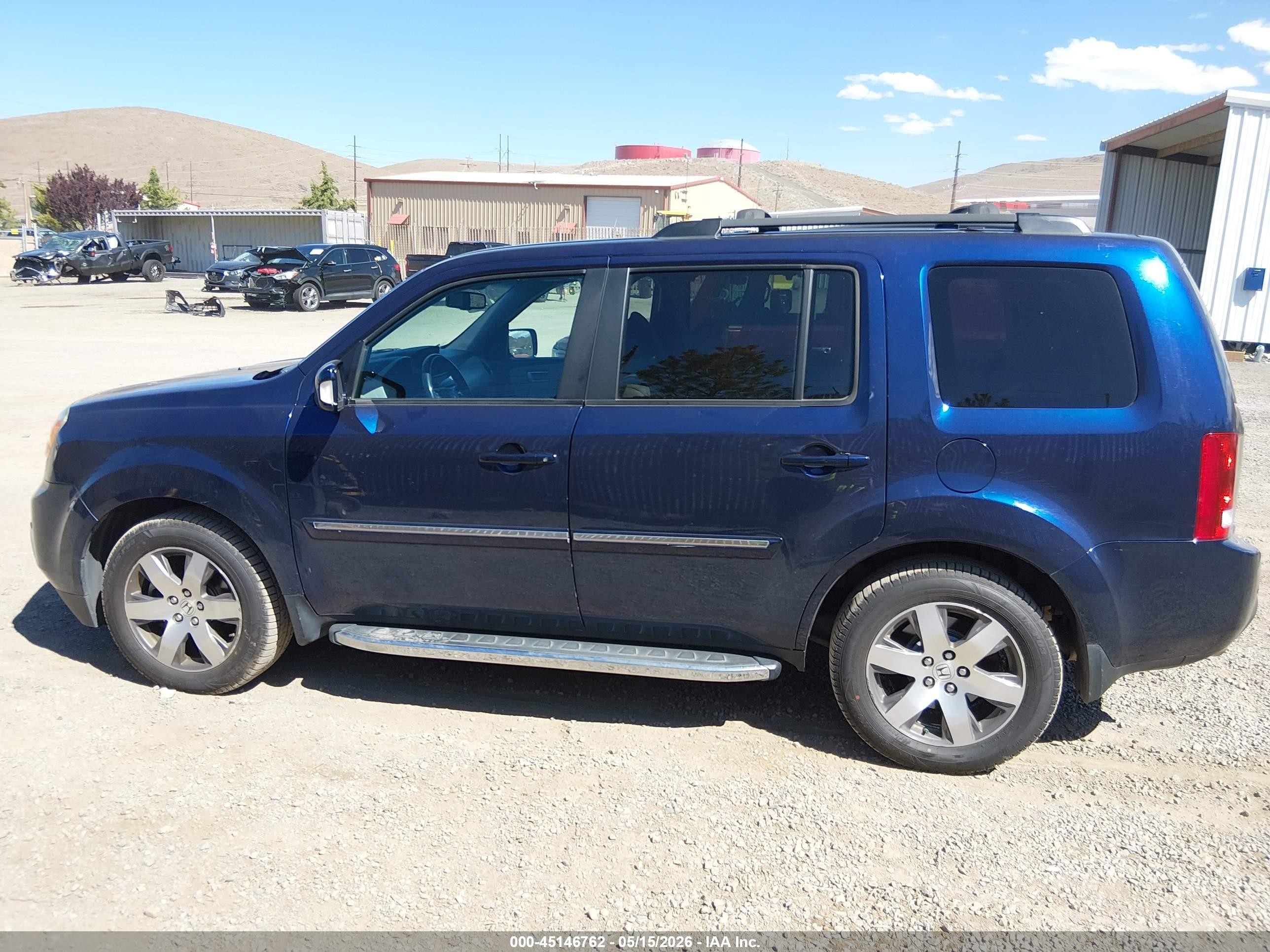 2014 Honda Pilot Touring Blue vin: 5FNYF4H97EB051595