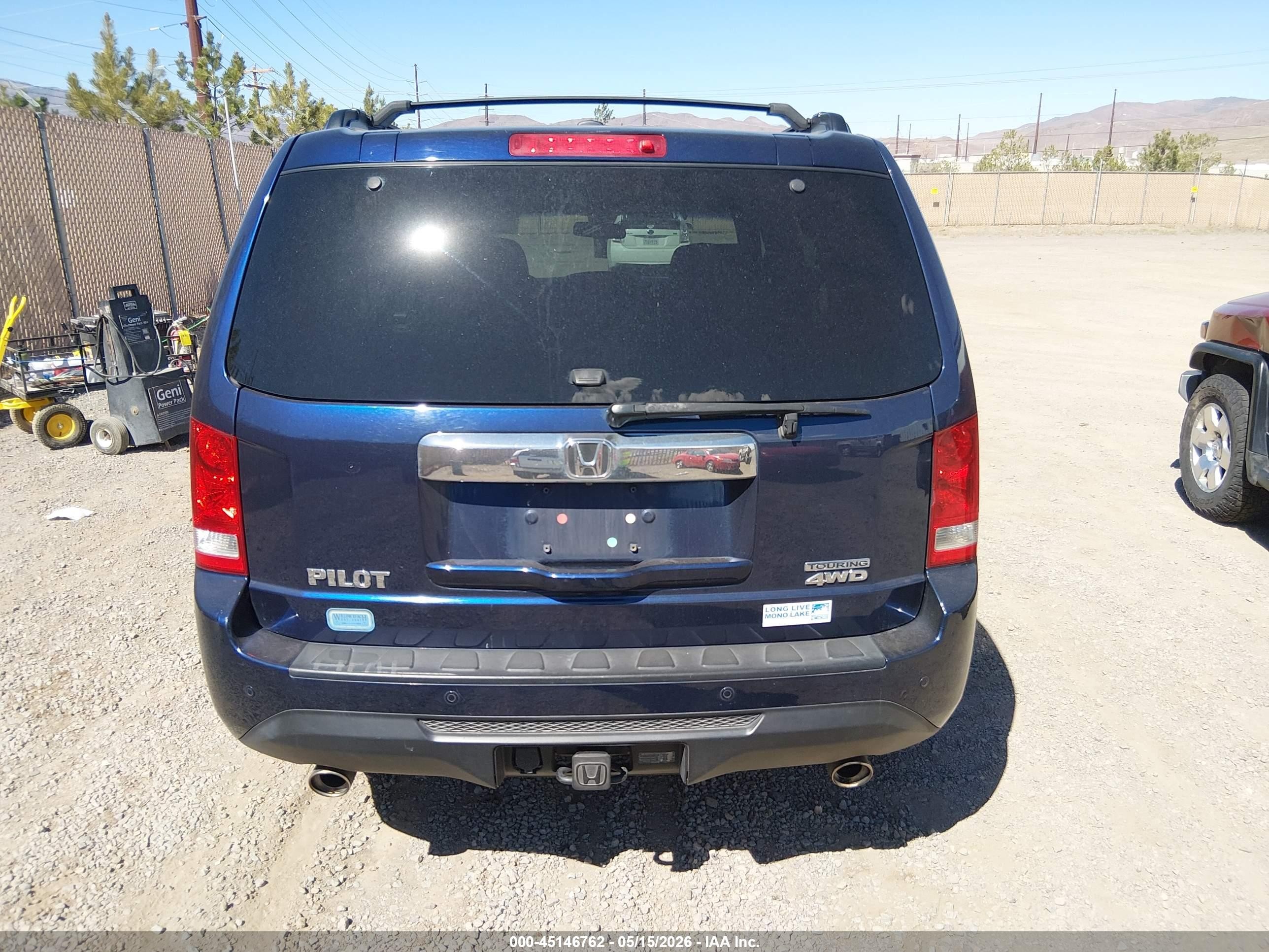 2014 Honda Pilot Touring Blue vin: 5FNYF4H97EB051595