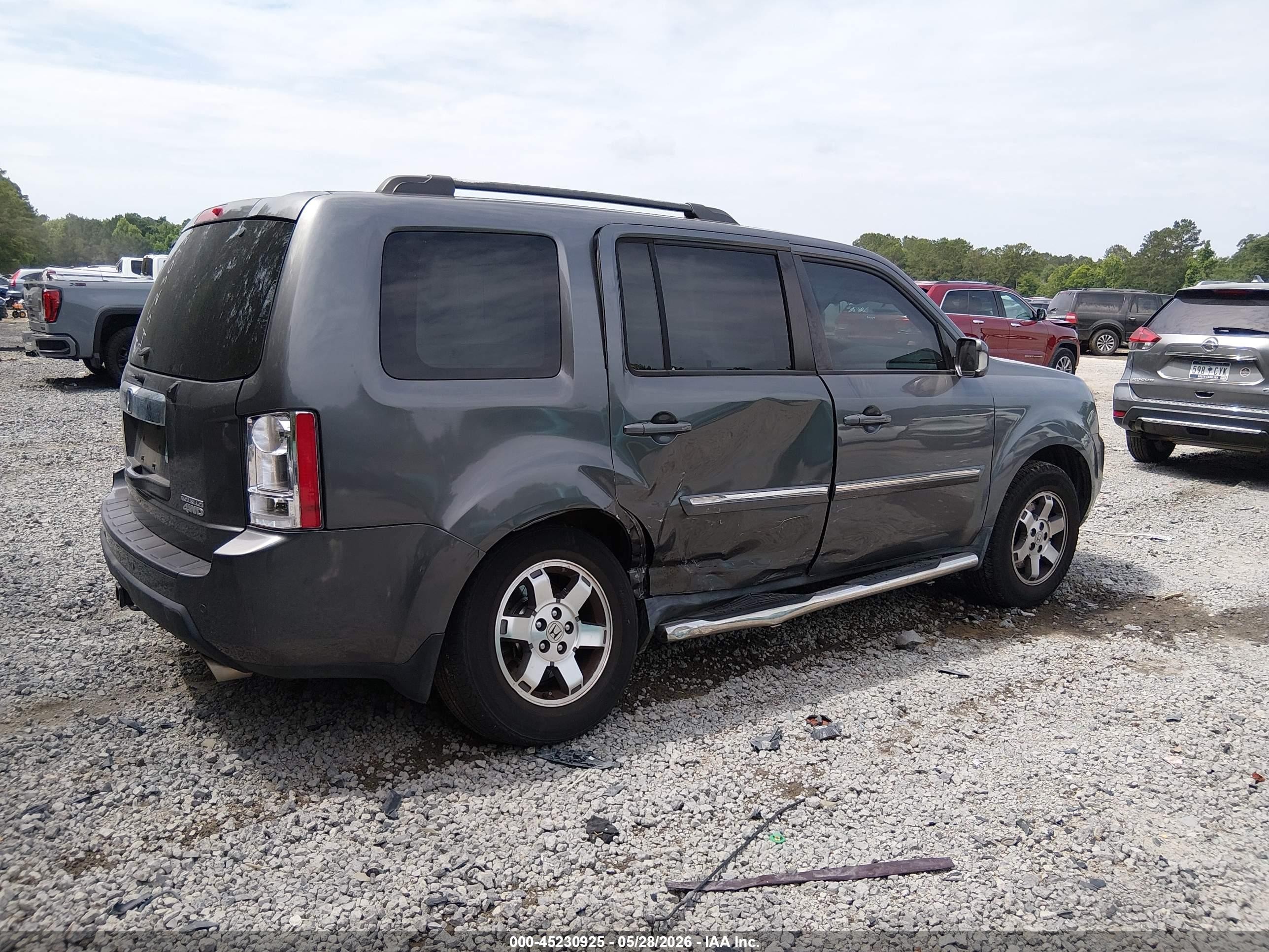 2011 Honda Pilot Touring Серый vin: 5FNYF4H98BB081104
