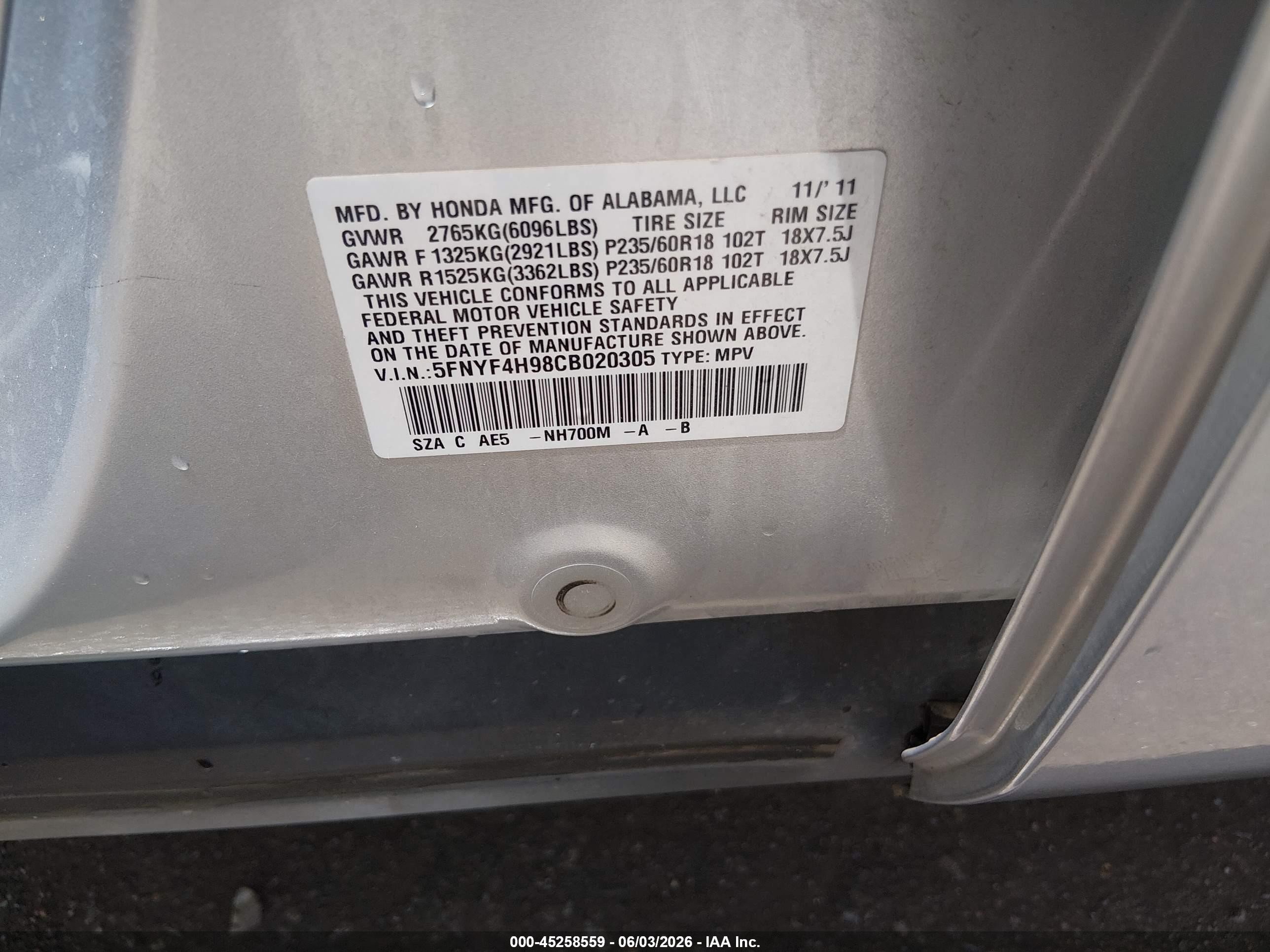 2012 Honda Pilot Touring Silver vin: 5FNYF4H98CB020305