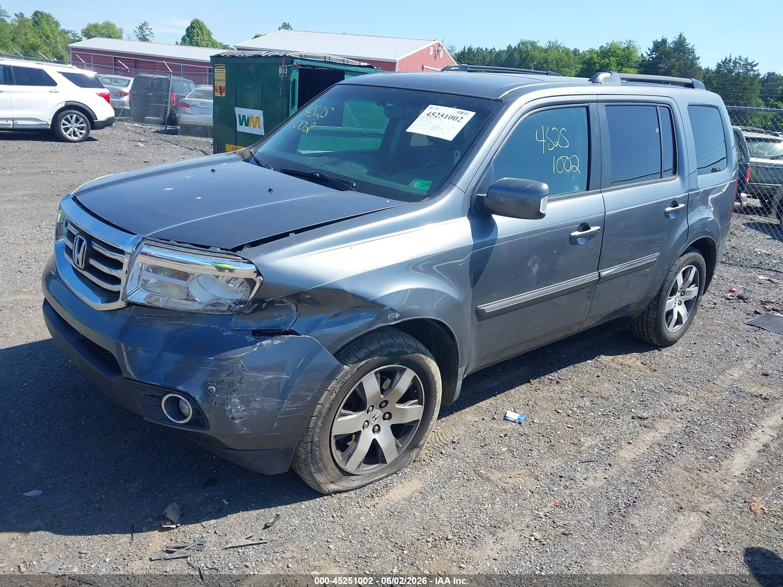 2012 Honda Pilot Touring Gray vin: 5FNYF4H98CB038044