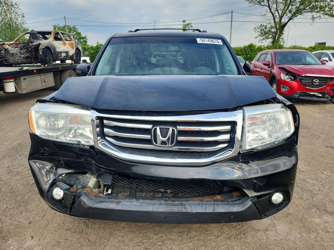 2012 Honda Pilot Touring Black vin: 5FNYF4H98CB505611