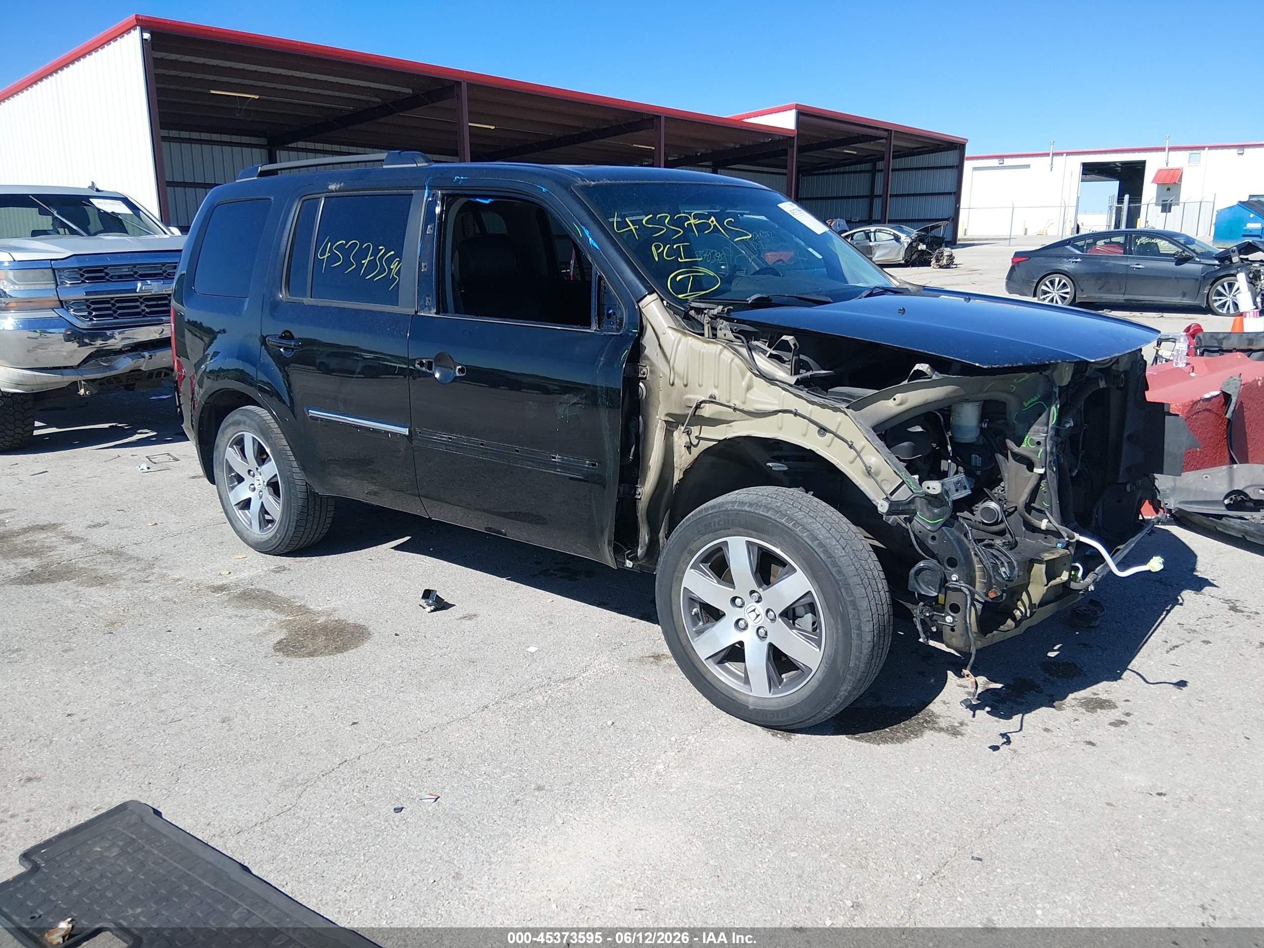 2012 Honda Pilot Touring Black vin: 5FNYF4H99CB052163