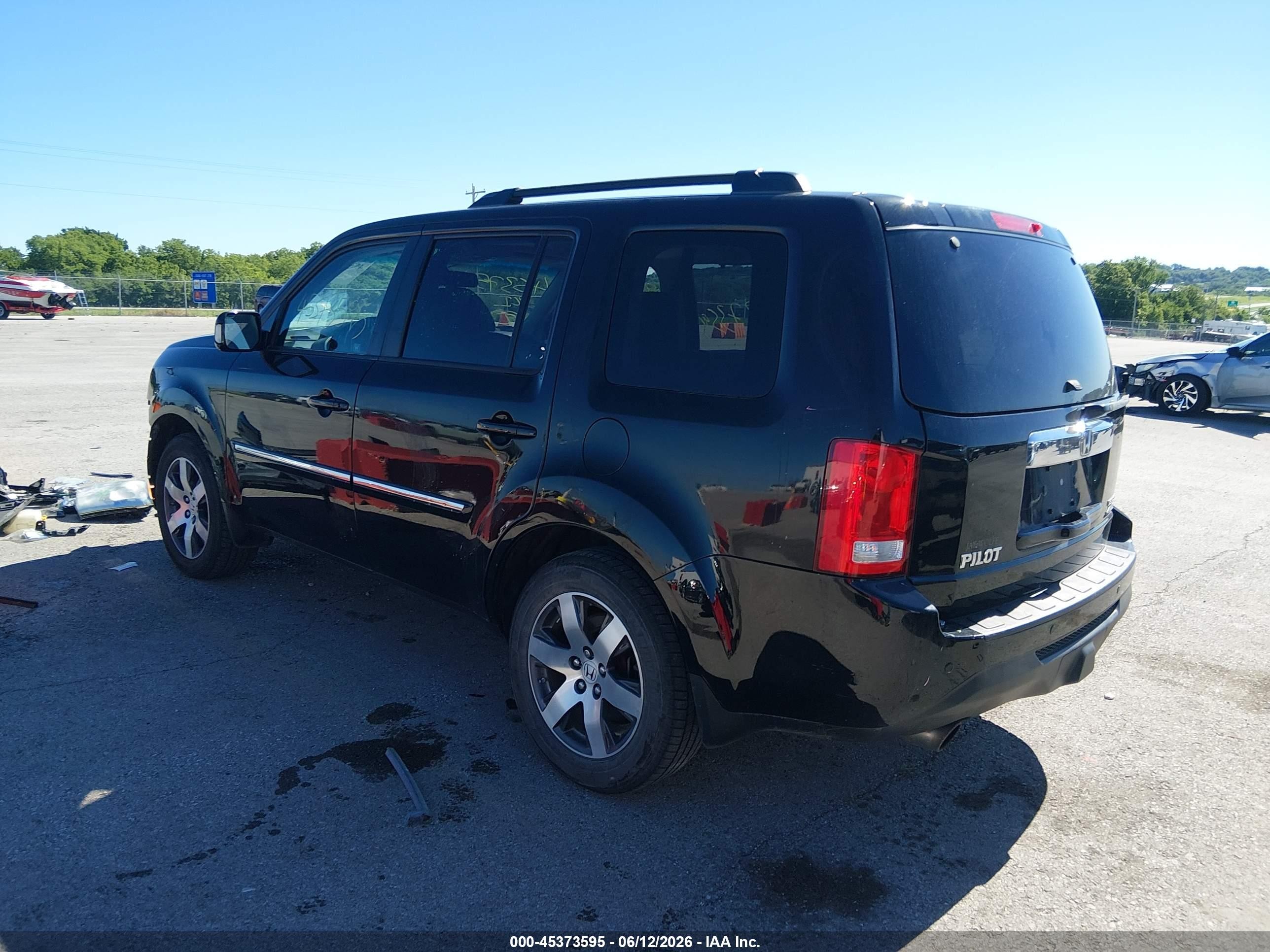 2012 Honda Pilot Touring Black vin: 5FNYF4H99CB052163