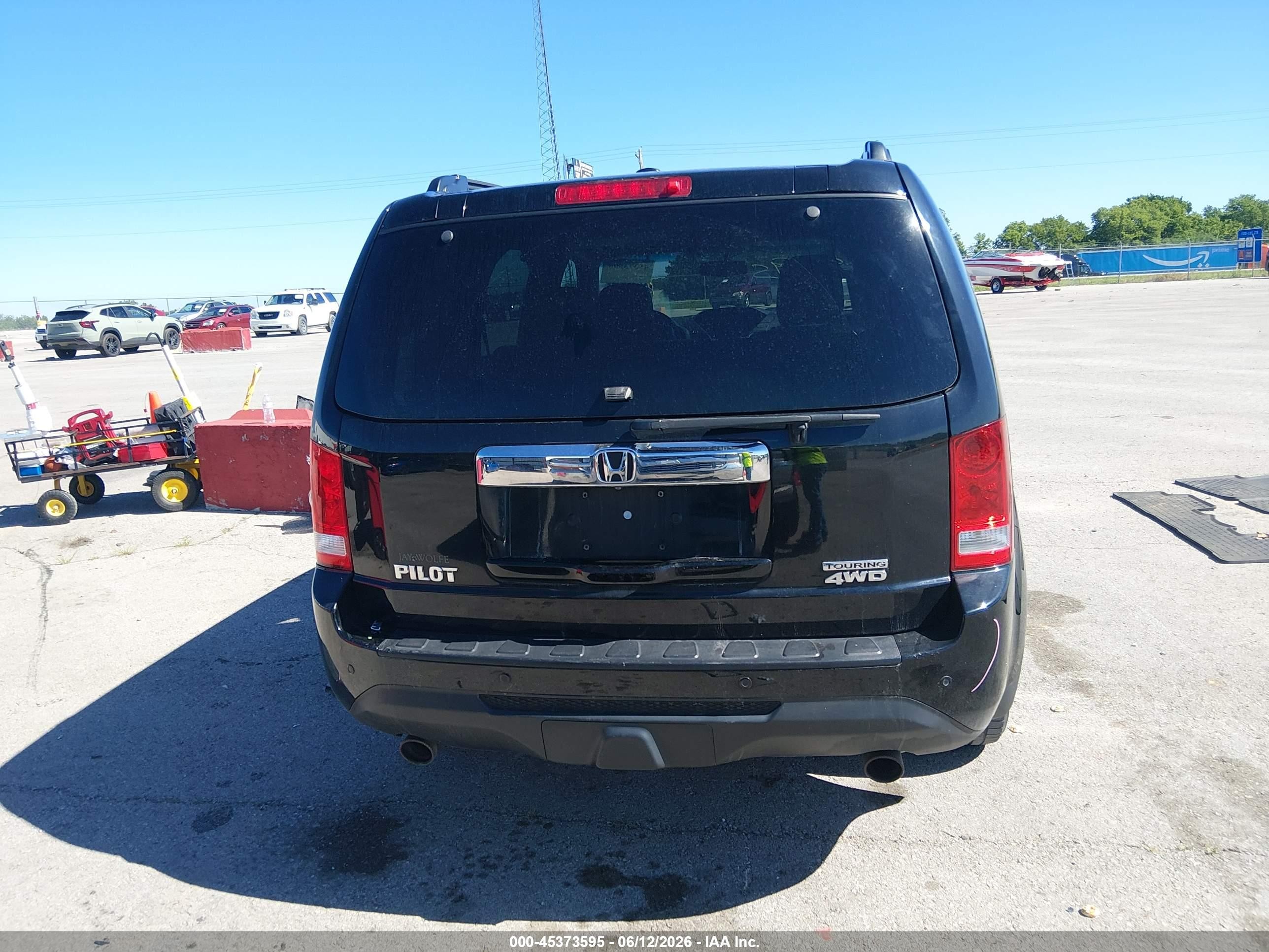 2012 Honda Pilot Touring Black vin: 5FNYF4H99CB052163