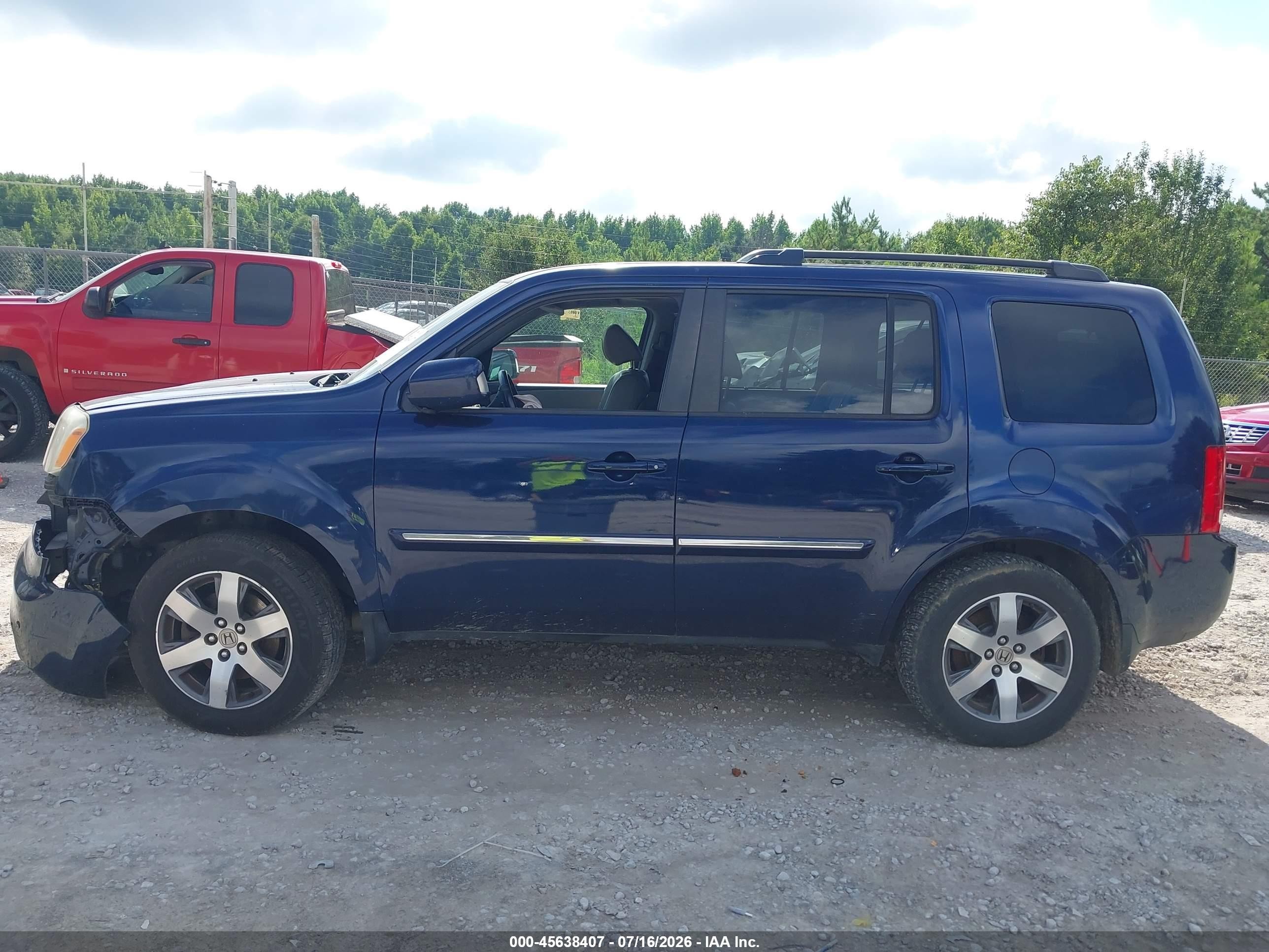 2013 Honda Pilot Touring Blue vin: 5FNYF4H99DB063424