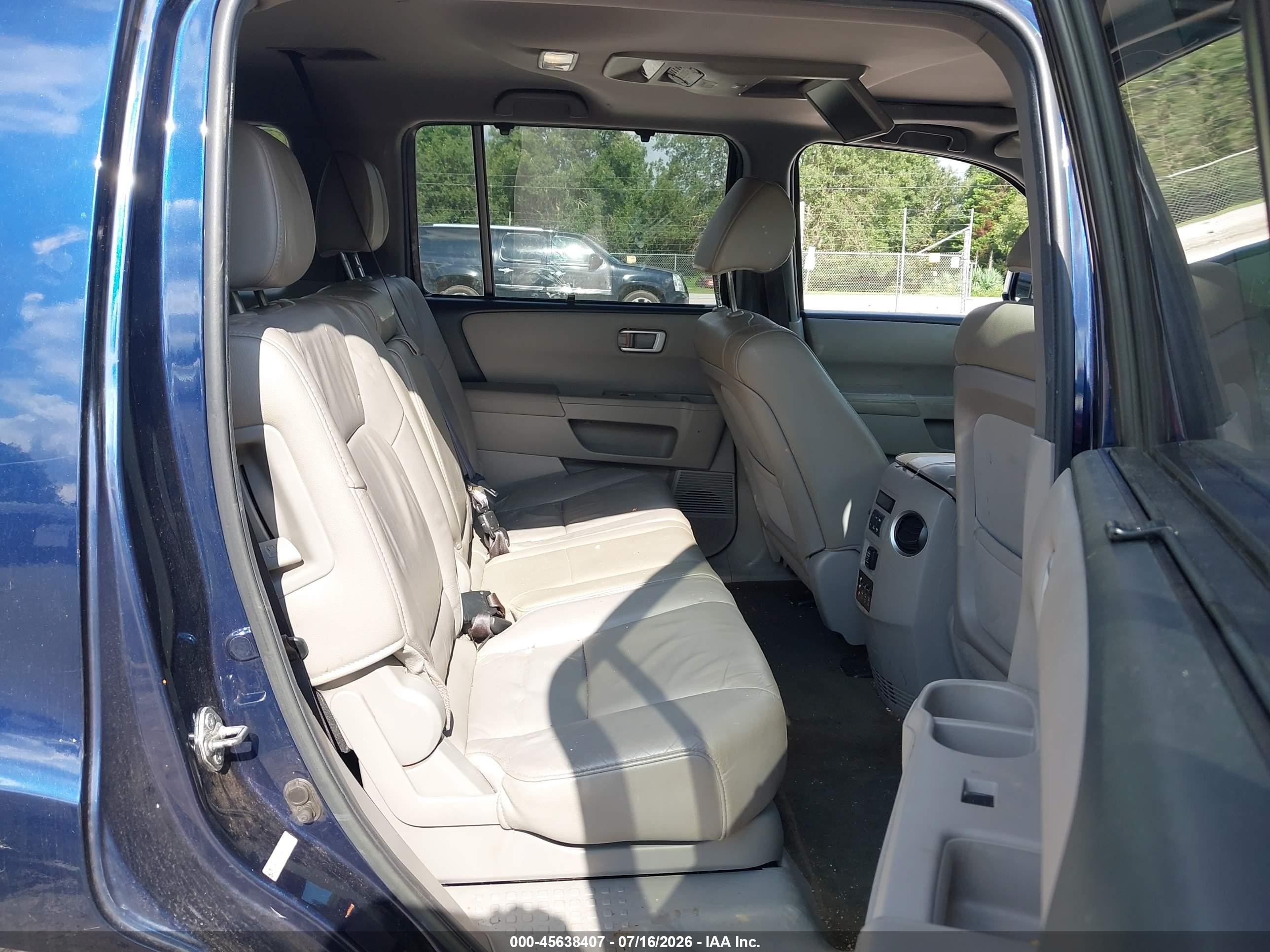 2013 Honda Pilot Touring Blue vin: 5FNYF4H99DB063424
