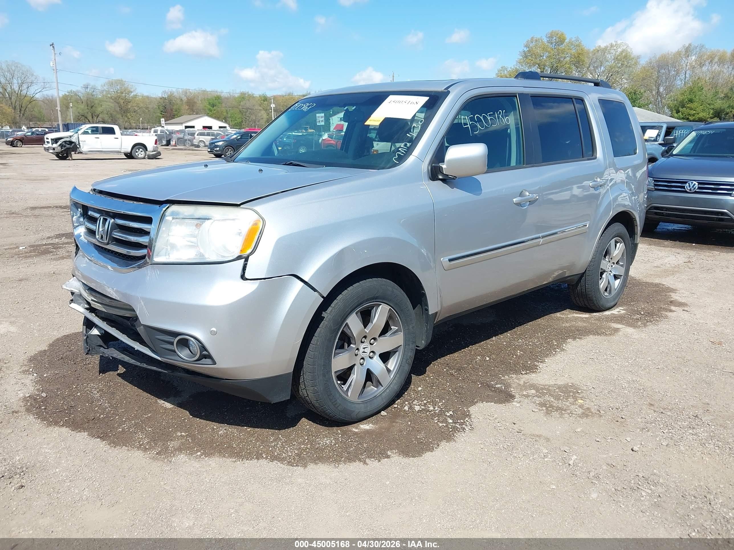 2014 Honda Pilot Touring Silver vin: 5FNYF4H99EB020722