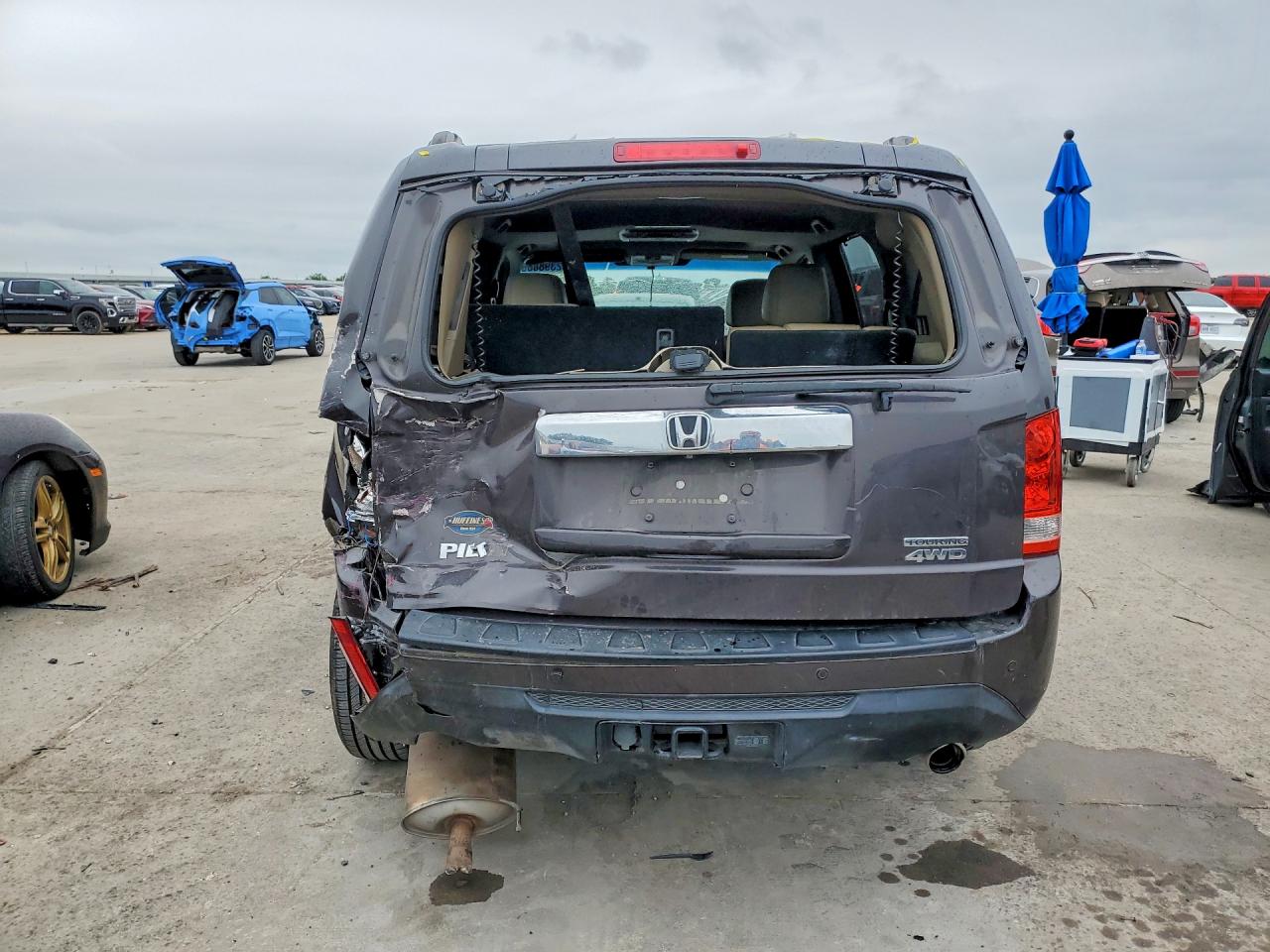 2014 Honda Pilot Touring Коричневый vin: 5FNYF4H99EB031767
