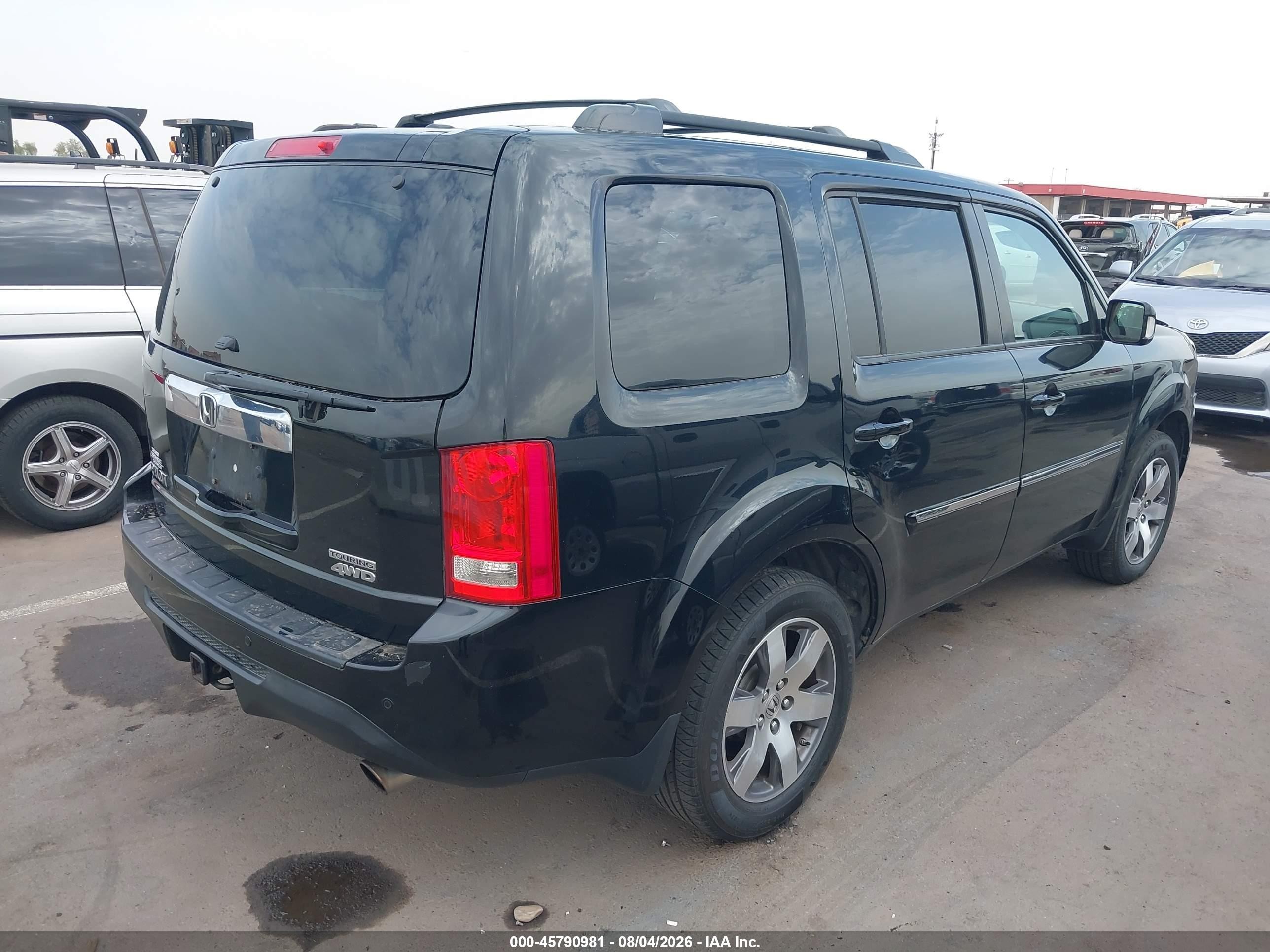 2015 Honda Pilot Touring Black vin: 5FNYF4H99FB031348