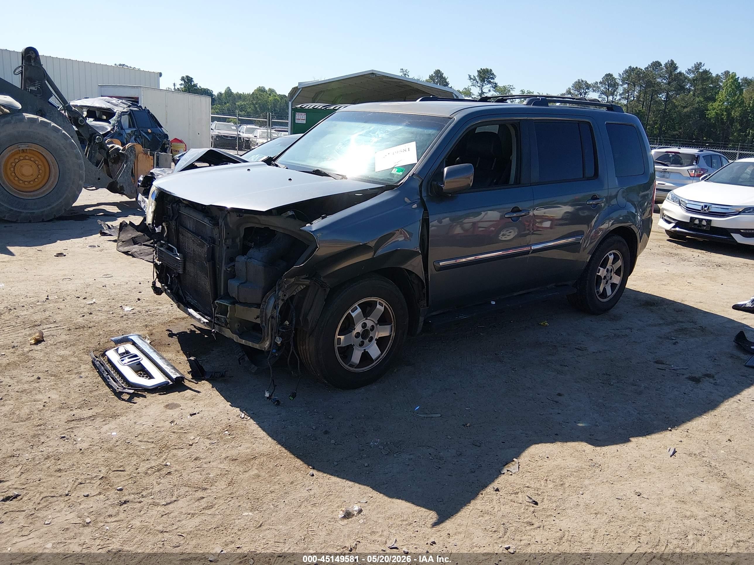 2011 Honda Pilot Touring Gray vin: 5FNYF4H9XBB012589