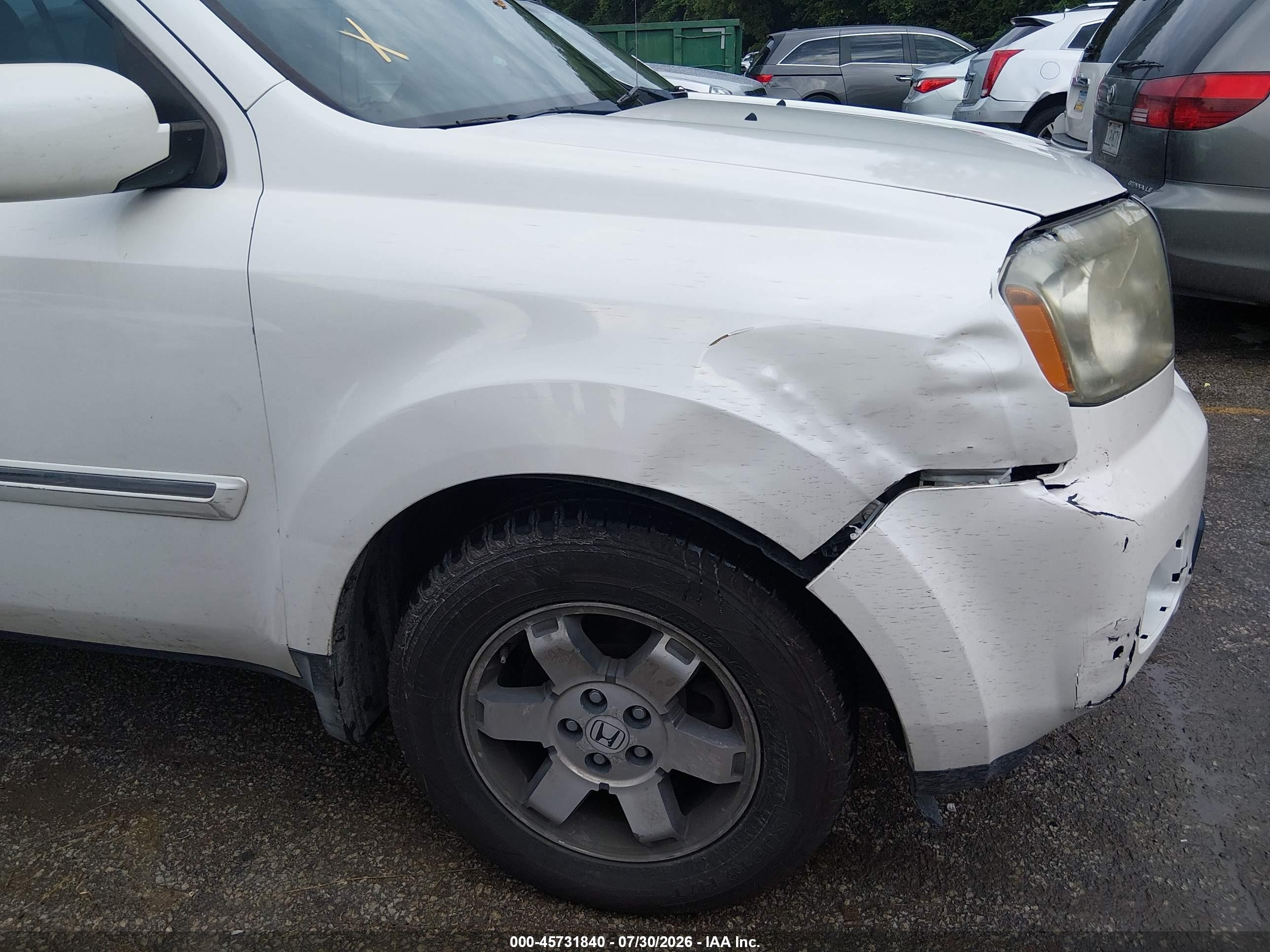 2011 Honda Pilot Touring White vin: 5FNYF4H9XBB038013