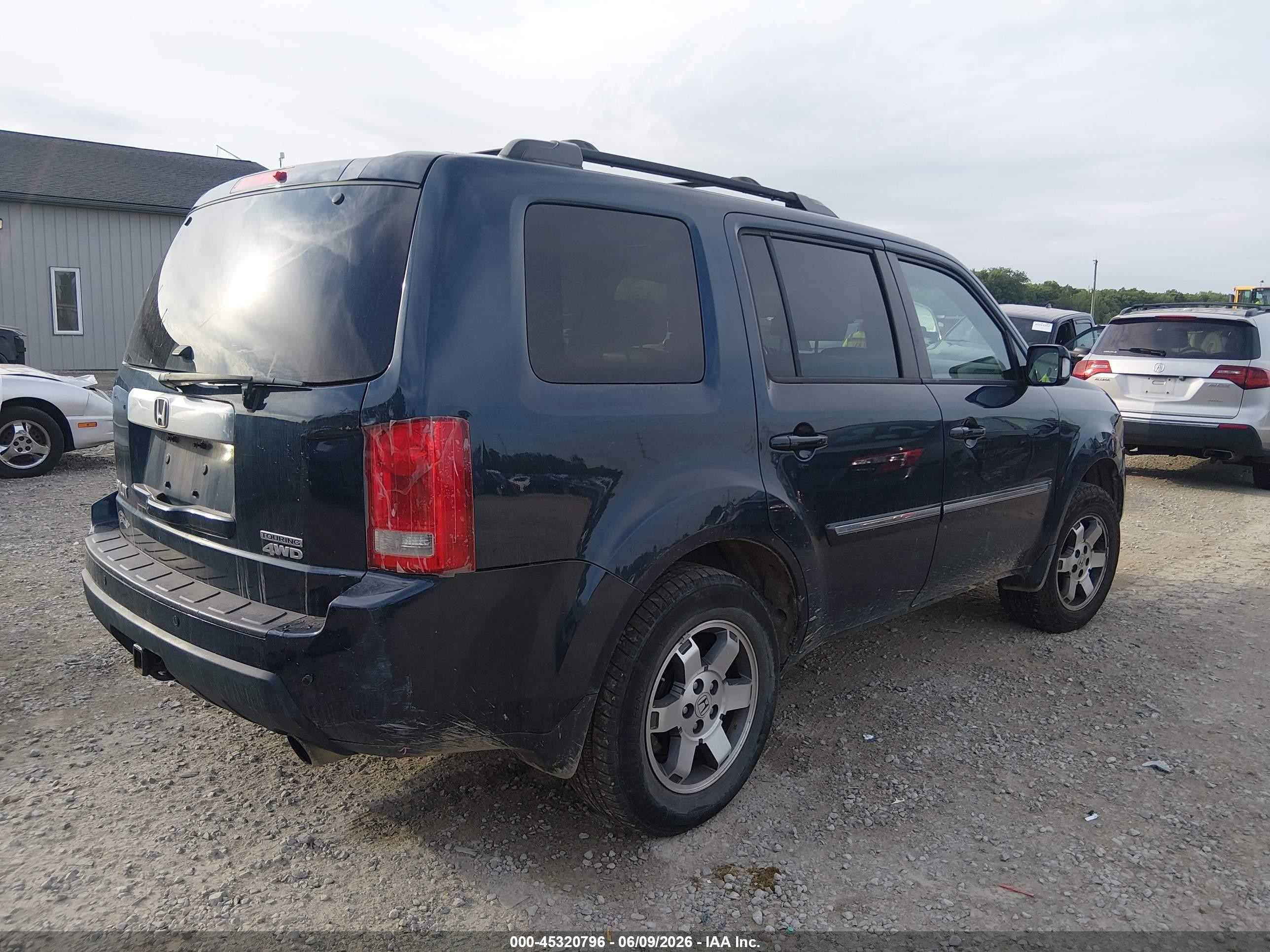 2011 Honda Pilot Touring Синий vin: 5FNYF4H9XBB052848