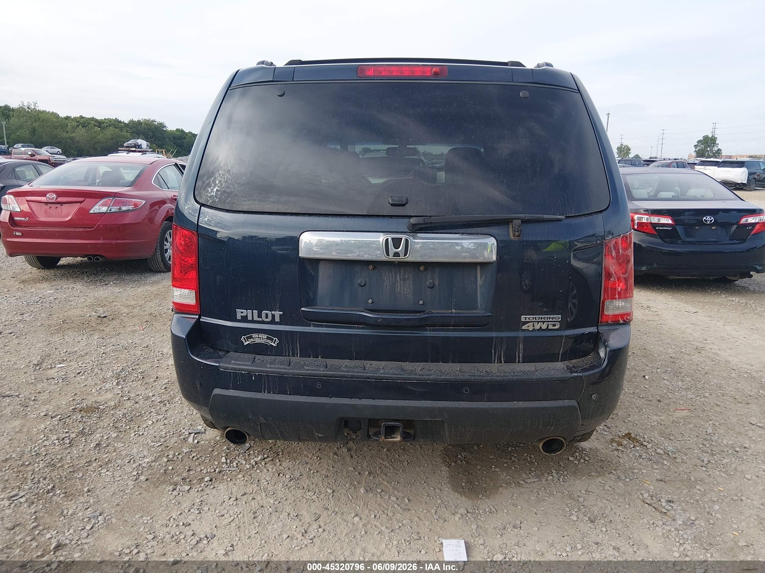 2011 Honda Pilot Touring Синий vin: 5FNYF4H9XBB052848
