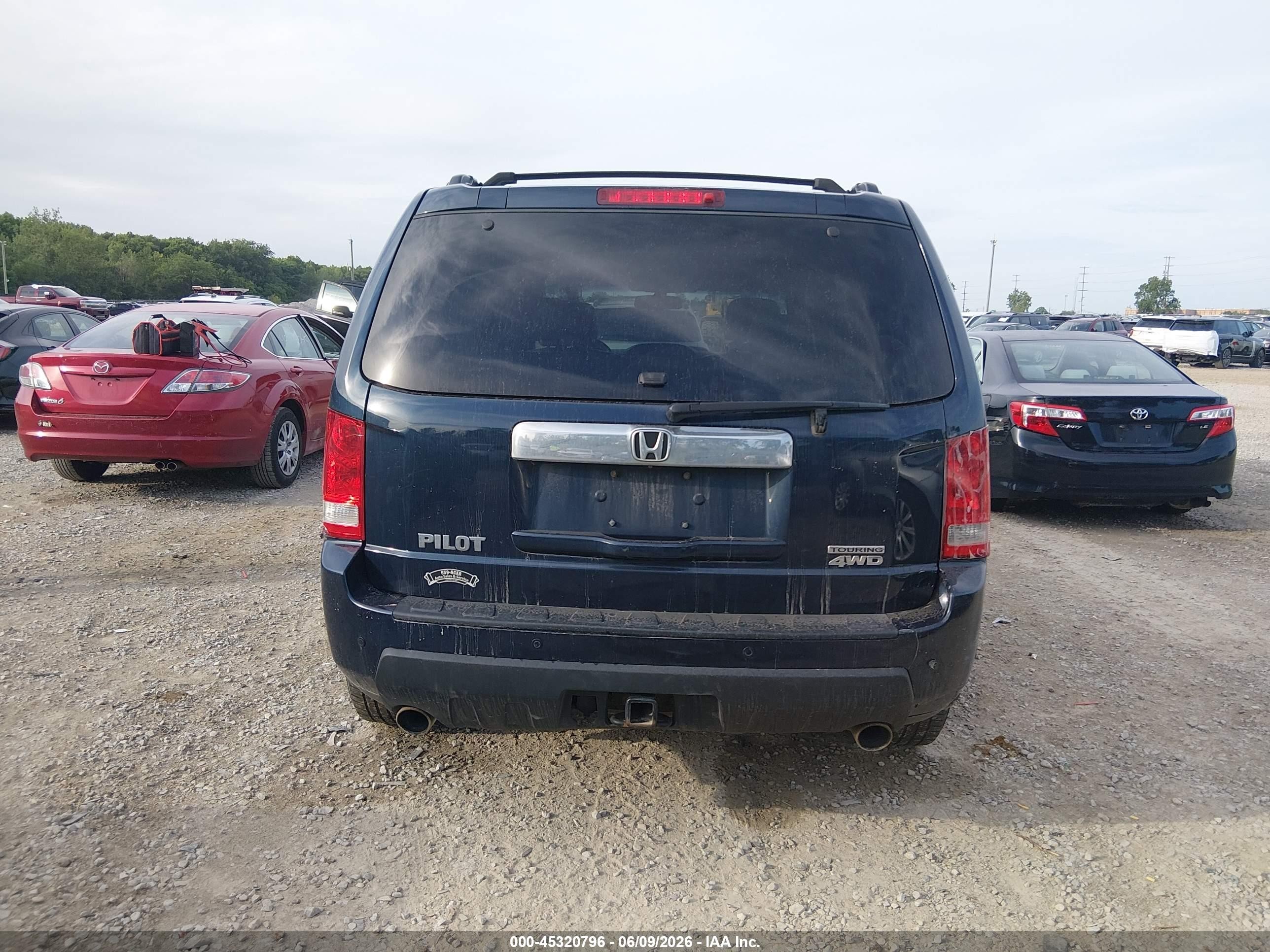 2011 Honda Pilot Touring Синий vin: 5FNYF4H9XBB052848