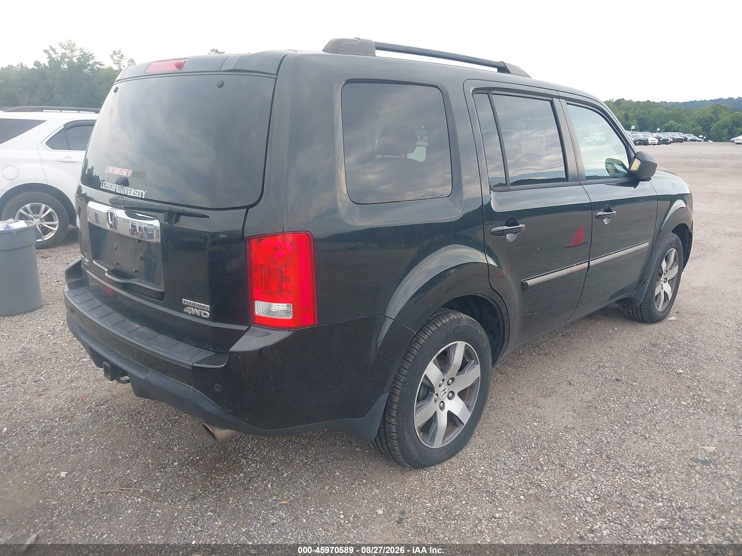 2013 Honda Pilot Touring Black vin: 5FNYF4H9XDB009176