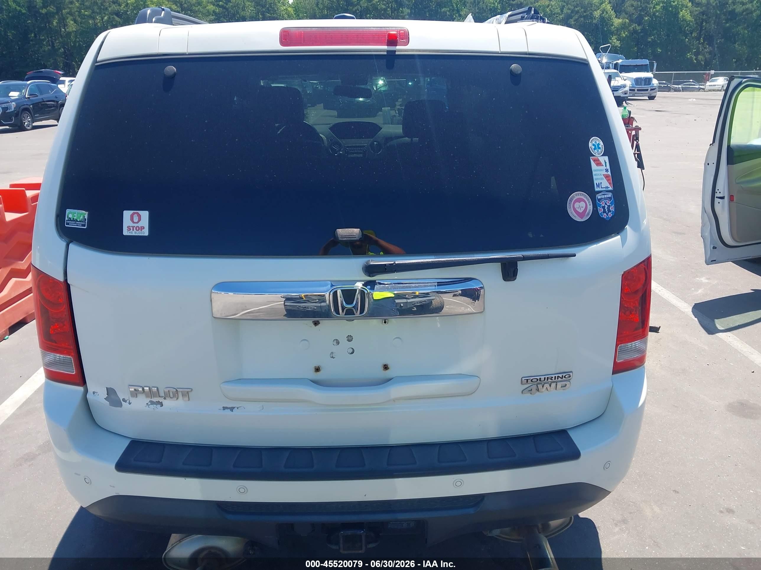 2013 Honda Pilot Touring Белый vin: 5FNYF4H9XDB049242
