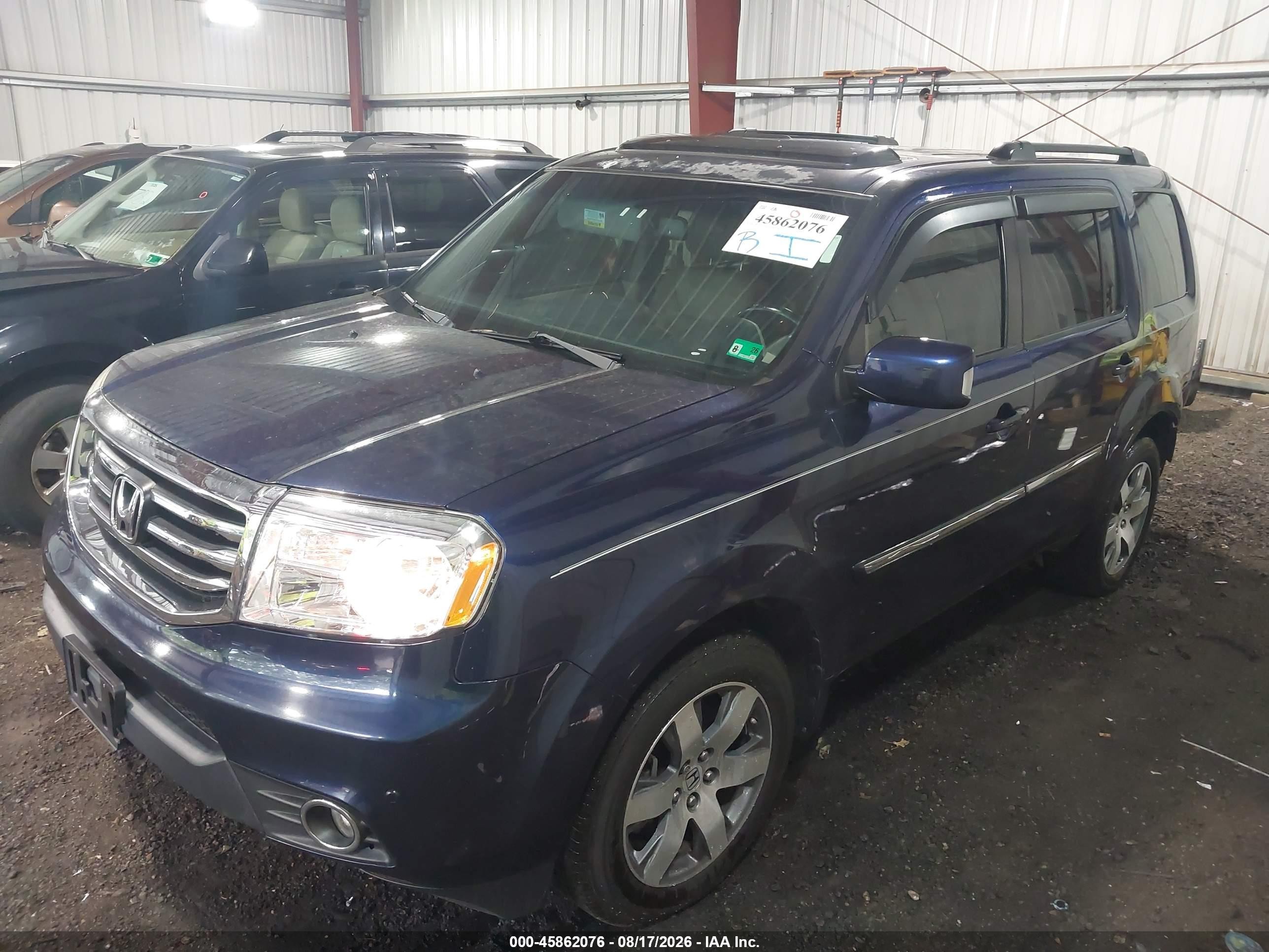 2013 Honda Pilot Touring Blue vin: 5FNYF4H9XDB070561