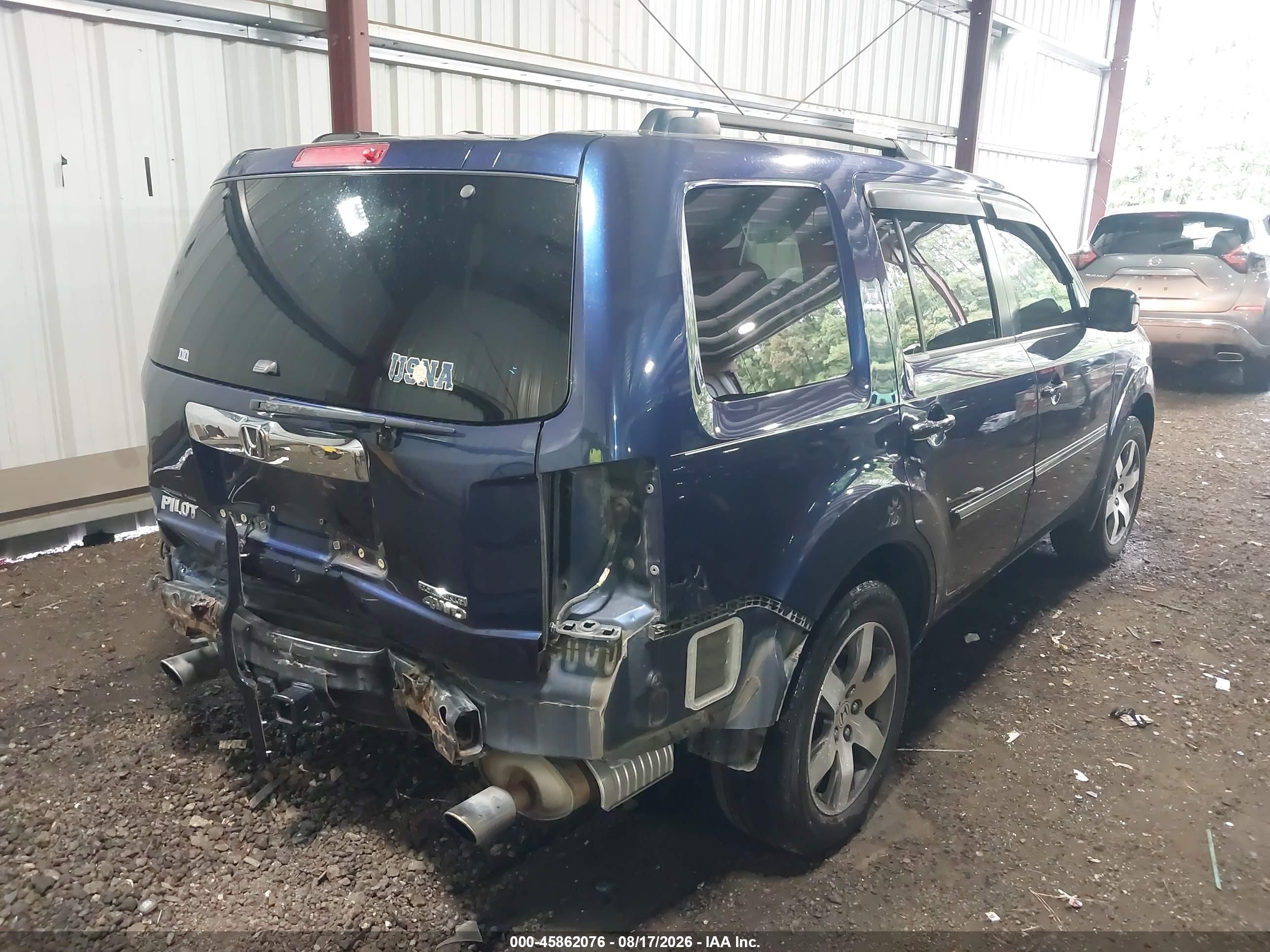 2013 Honda Pilot Touring Blue vin: 5FNYF4H9XDB070561