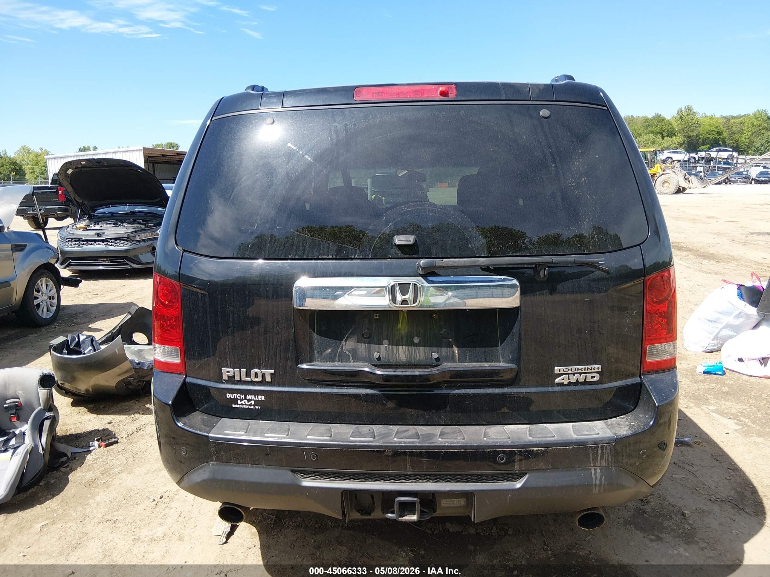 2014 Honda Pilot Touring Black vin: 5FNYF4H9XEB055091