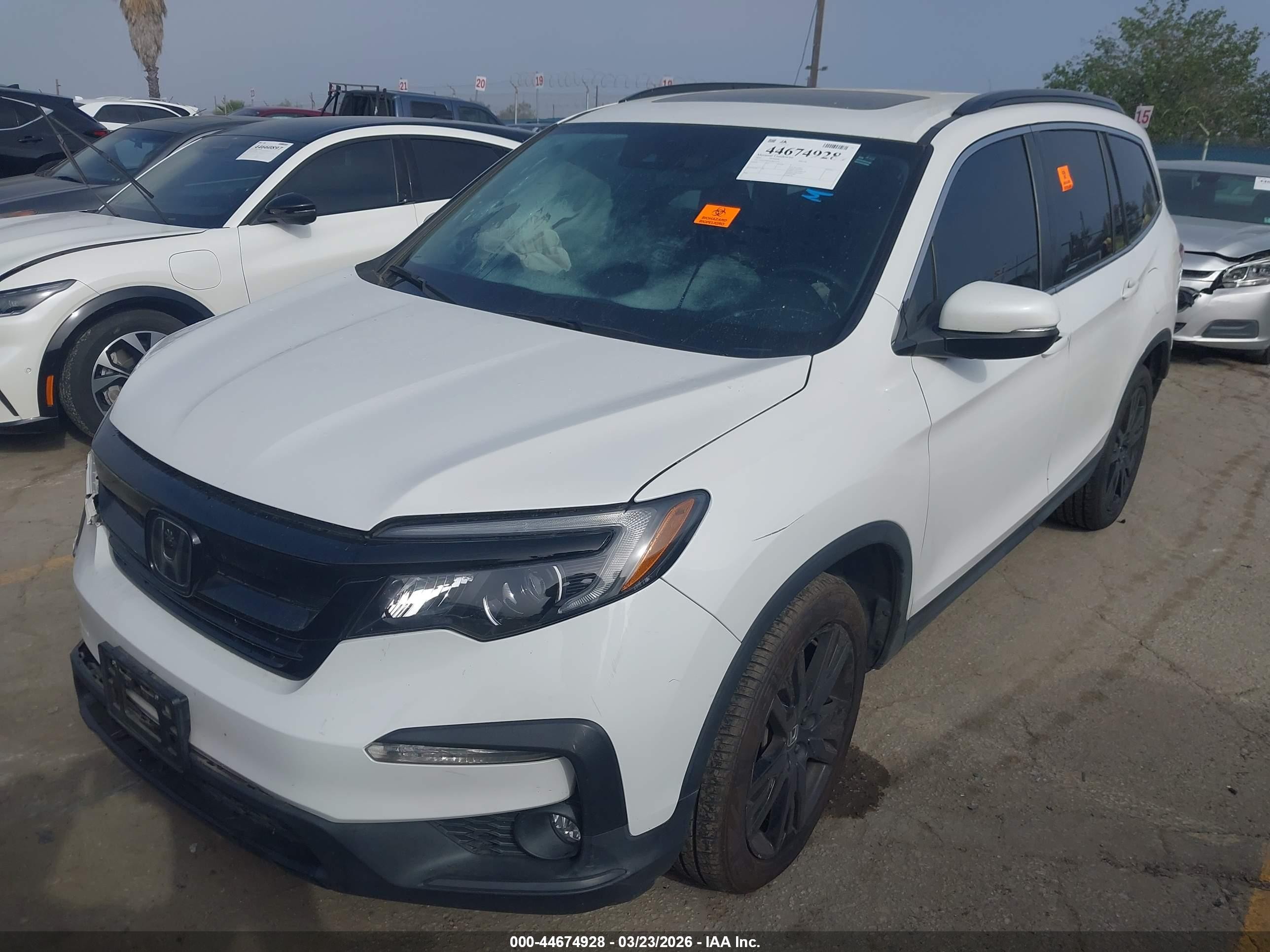 2022 Honda Pilot 2wd Special Edition White vin: 5FNYF5H2XNB037375