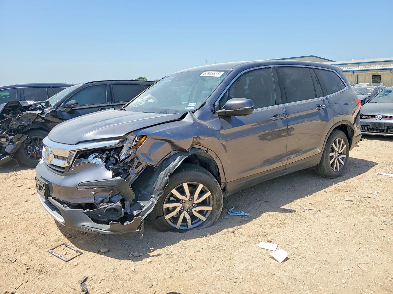 2021 Honda Pilot Ex Gray vin: 5FNYF5H30MB030149