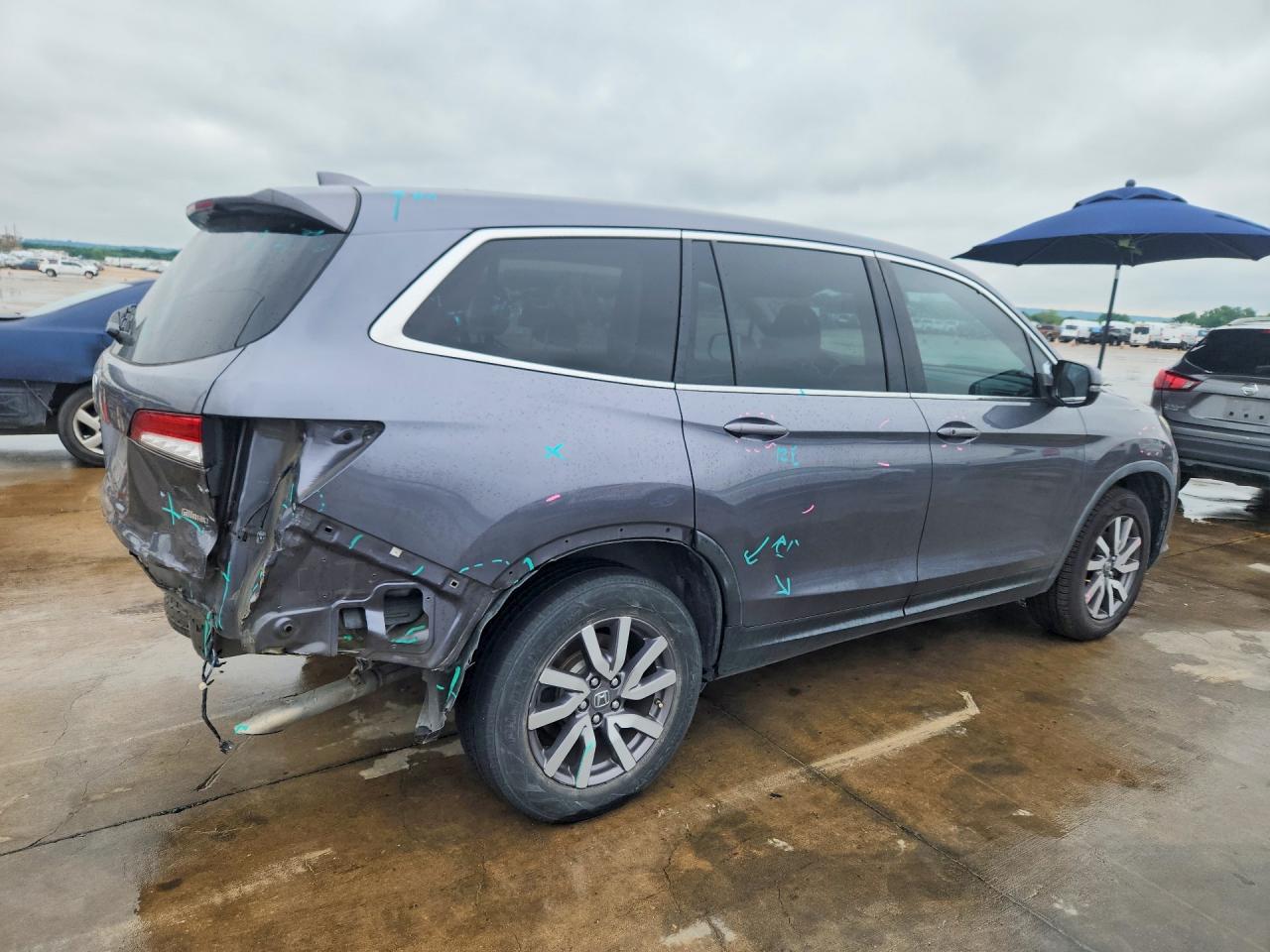 2020 Honda Pilot Ex Gray vin: 5FNYF5H31LB027758