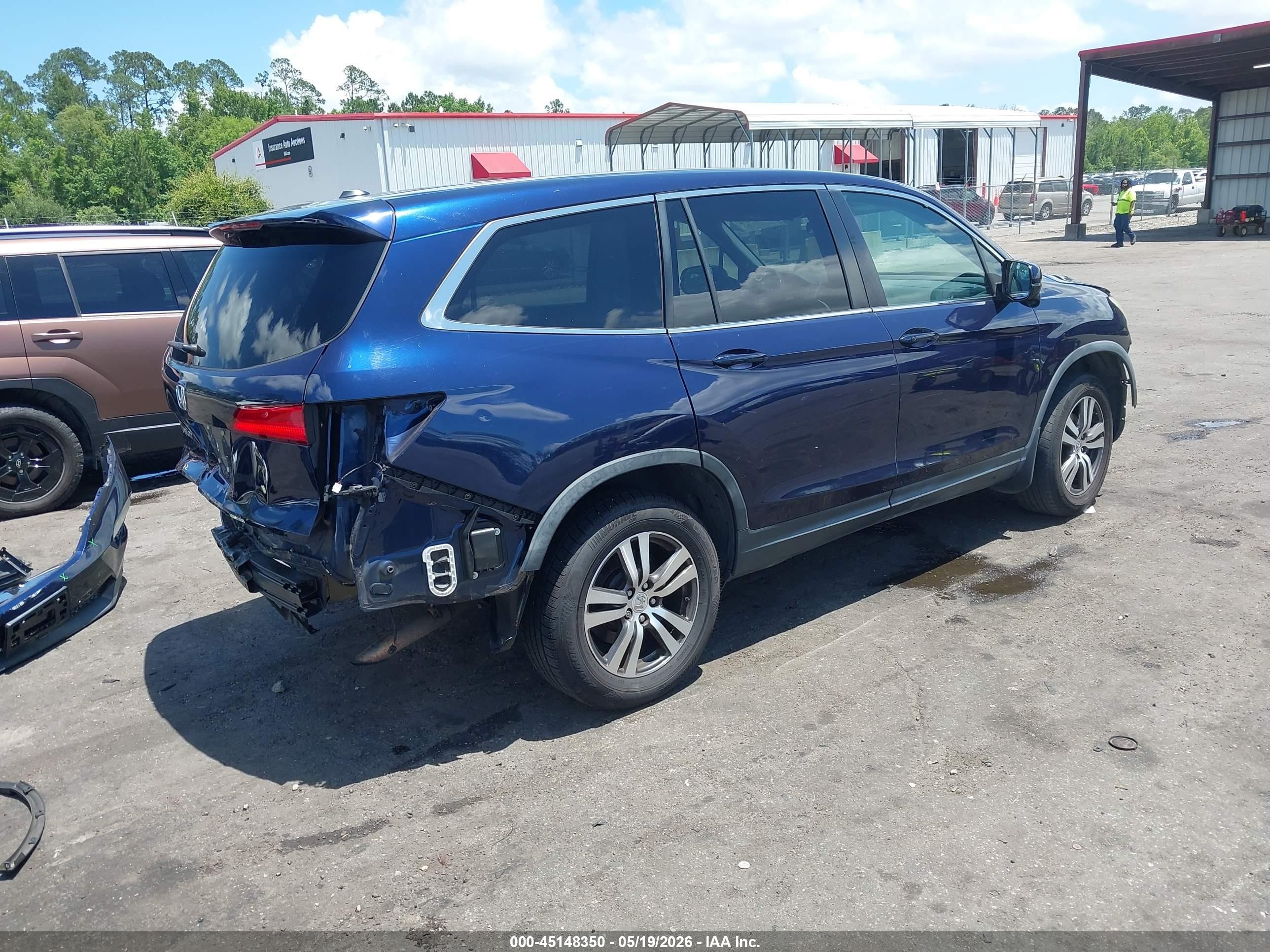 2017 Honda Pilot Ex Blue vin: 5FNYF5H3XHB008231