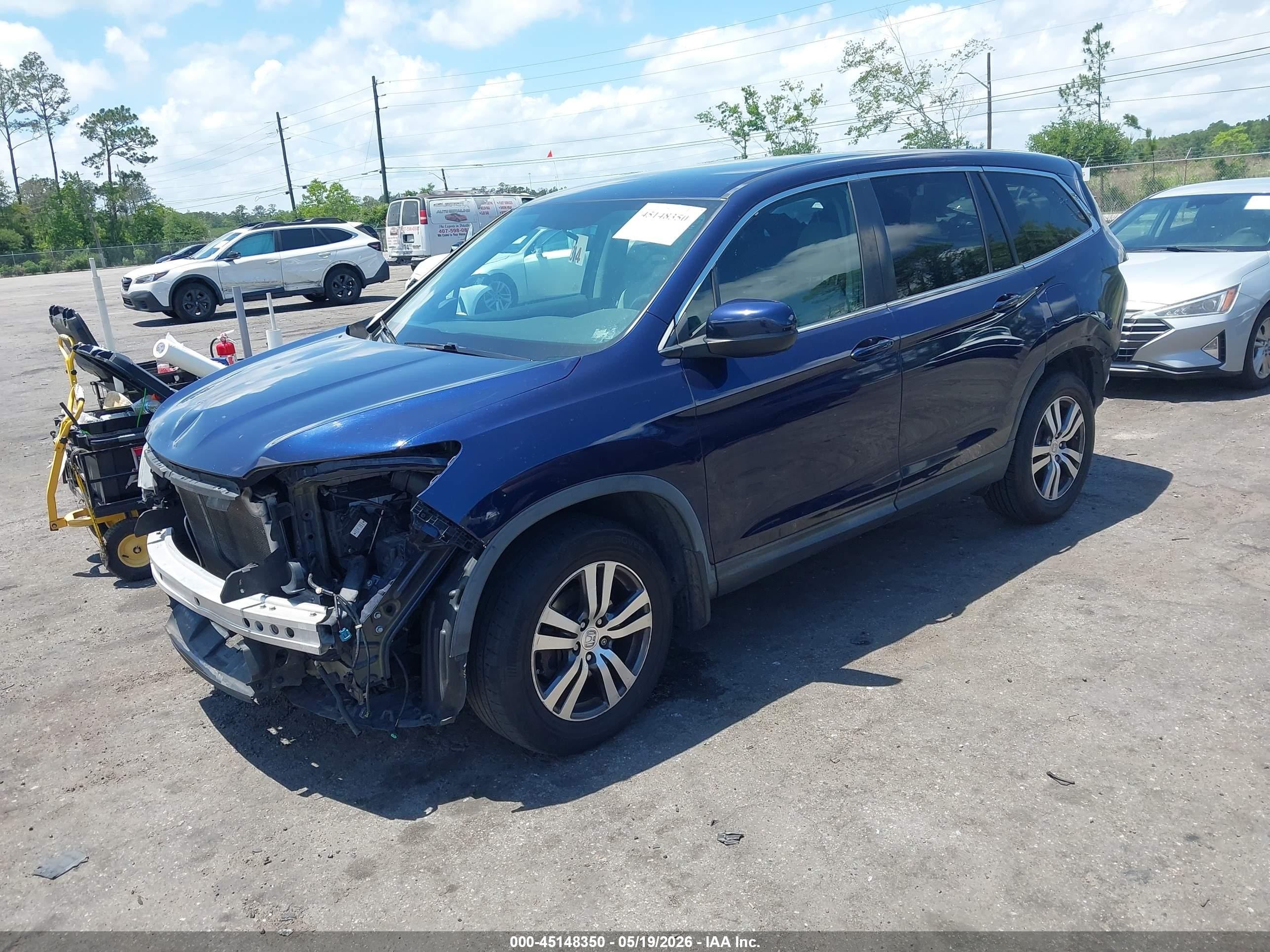 2017 Honda Pilot Ex Blue vin: 5FNYF5H3XHB008231