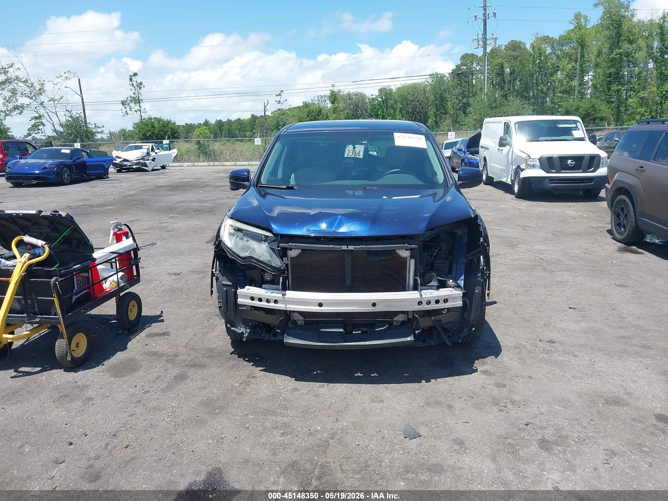 2017 Honda Pilot Ex Blue vin: 5FNYF5H3XHB008231