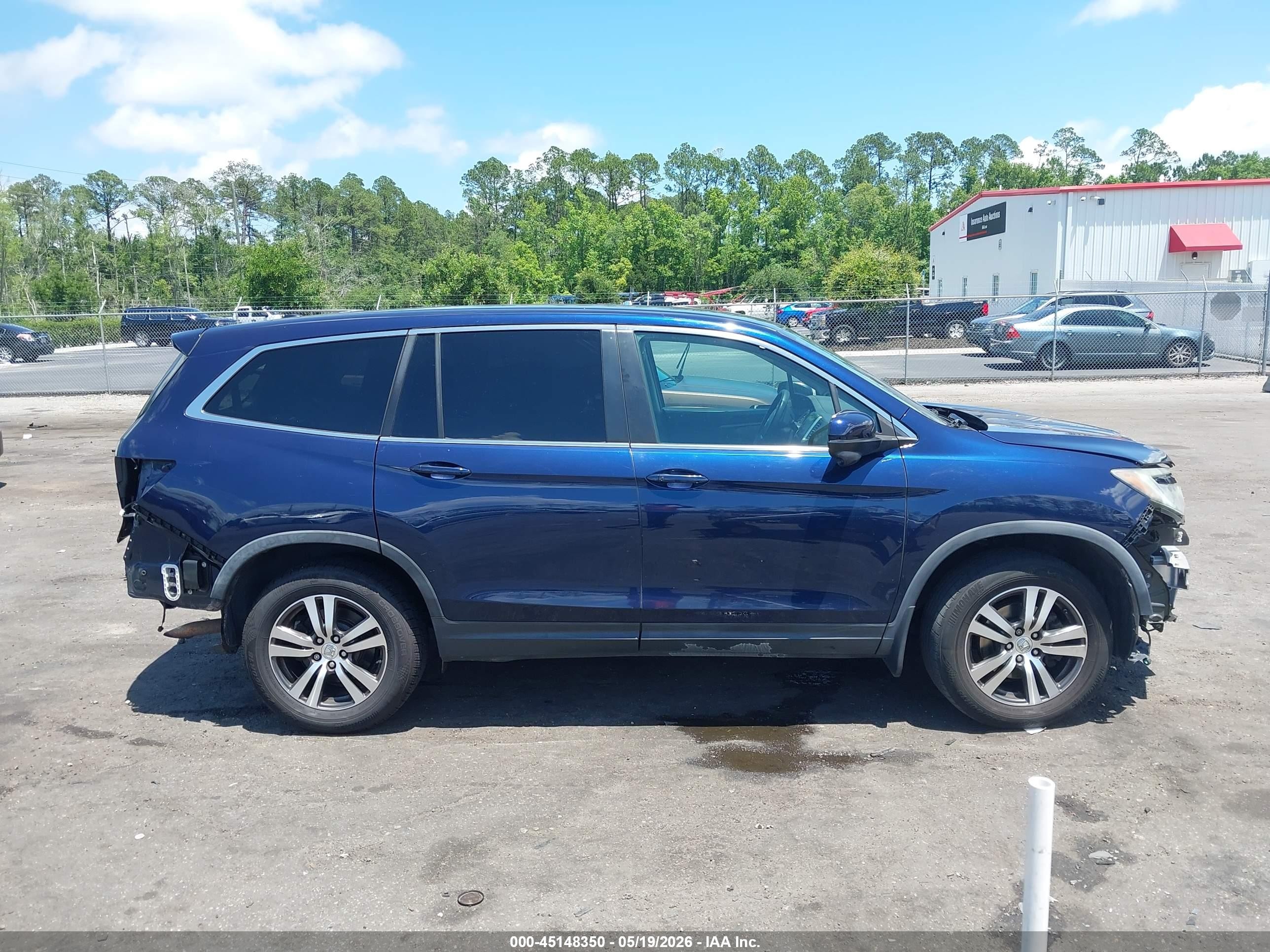 2017 Honda Pilot Ex Blue vin: 5FNYF5H3XHB008231