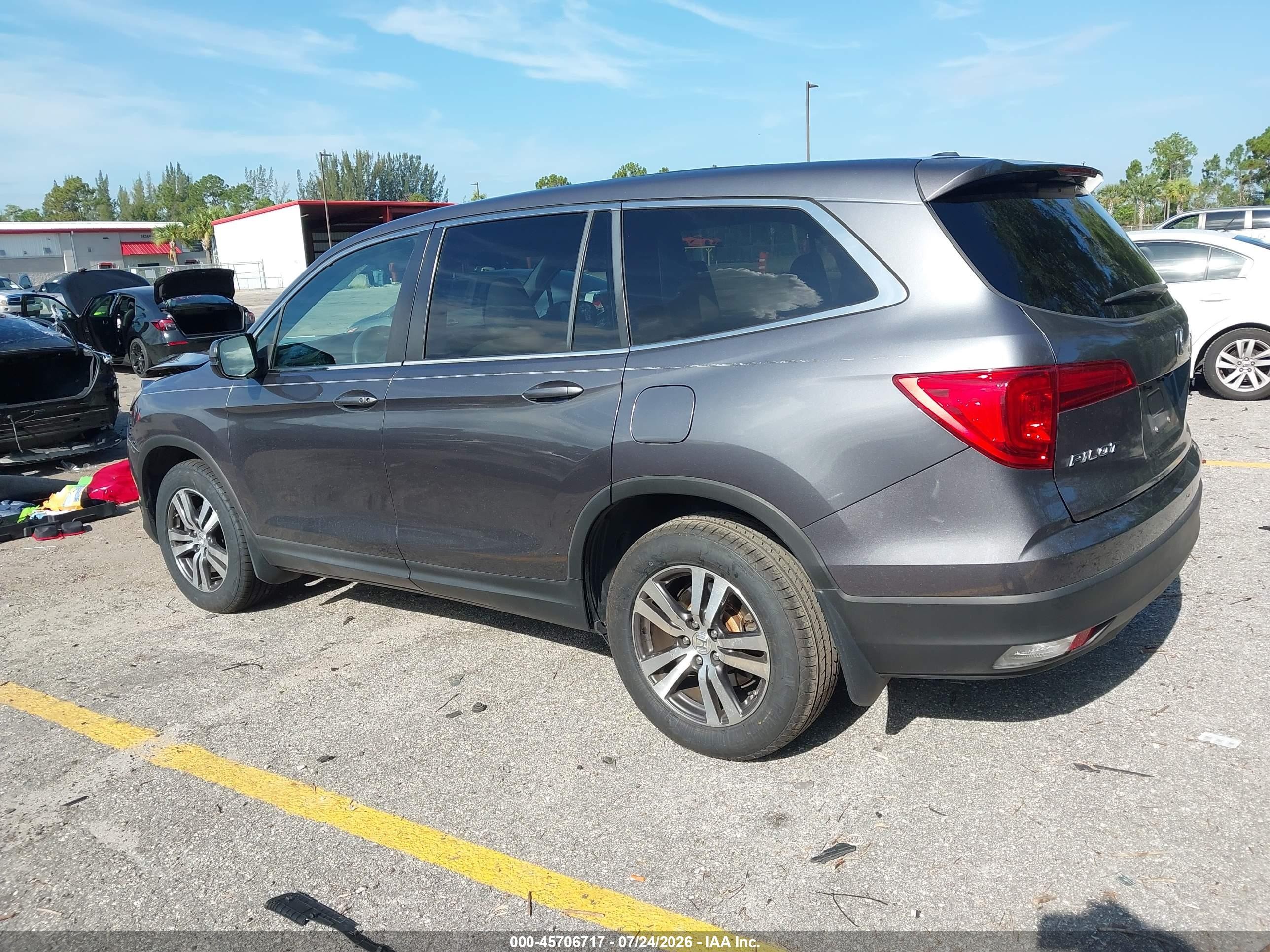 2016 Honda Pilot Ex Серый vin: 5FNYF5H42GB007856