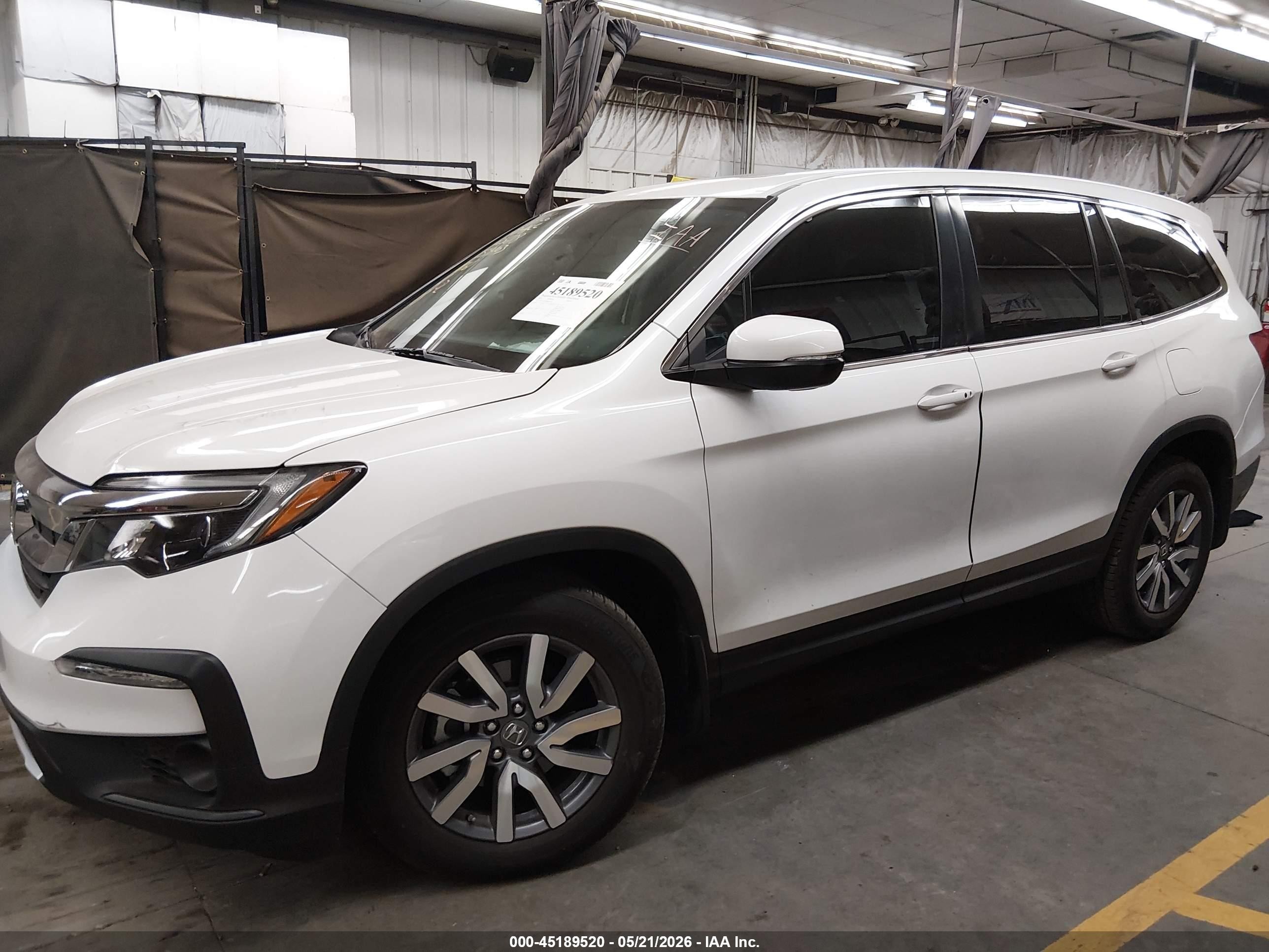2021 Honda Pilot 2wd Ex-l White vin: 5FNYF5H50MB025678