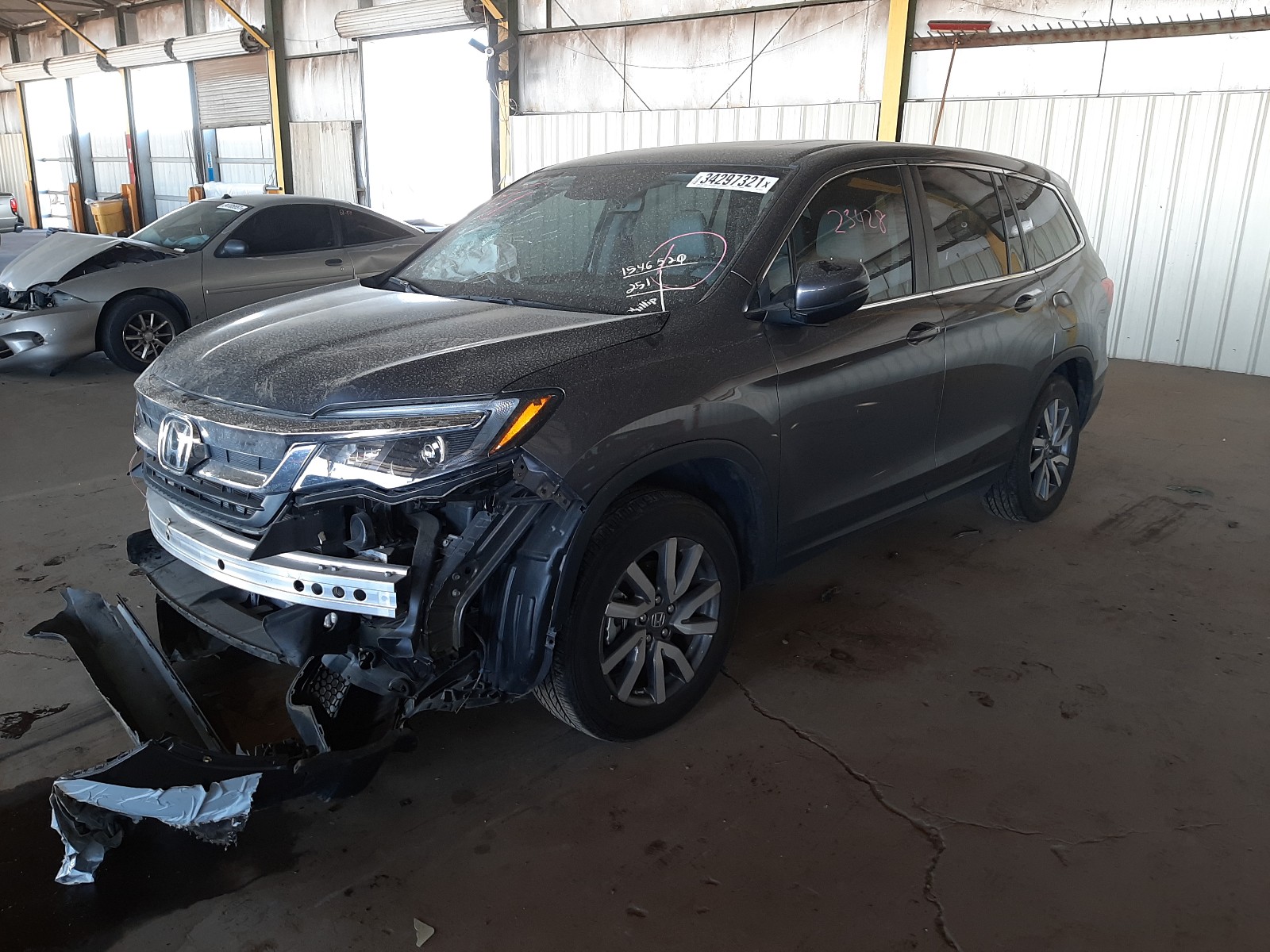 2019 Honda Pilot Exl Gray vin: 5FNYF5H54KB036938