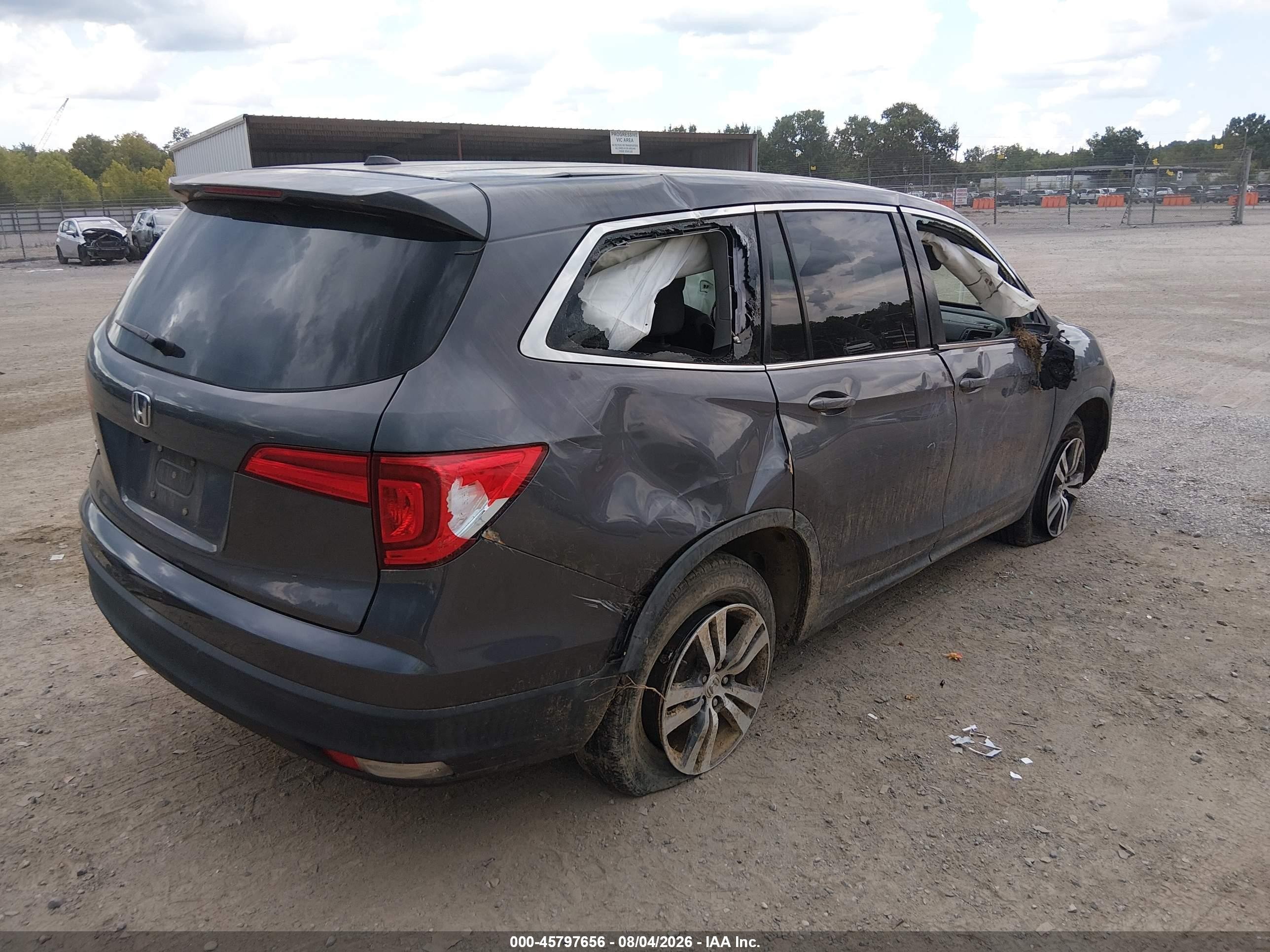 2018 Honda Pilot Ex-l Серый vin: 5FNYF5H72JB014694