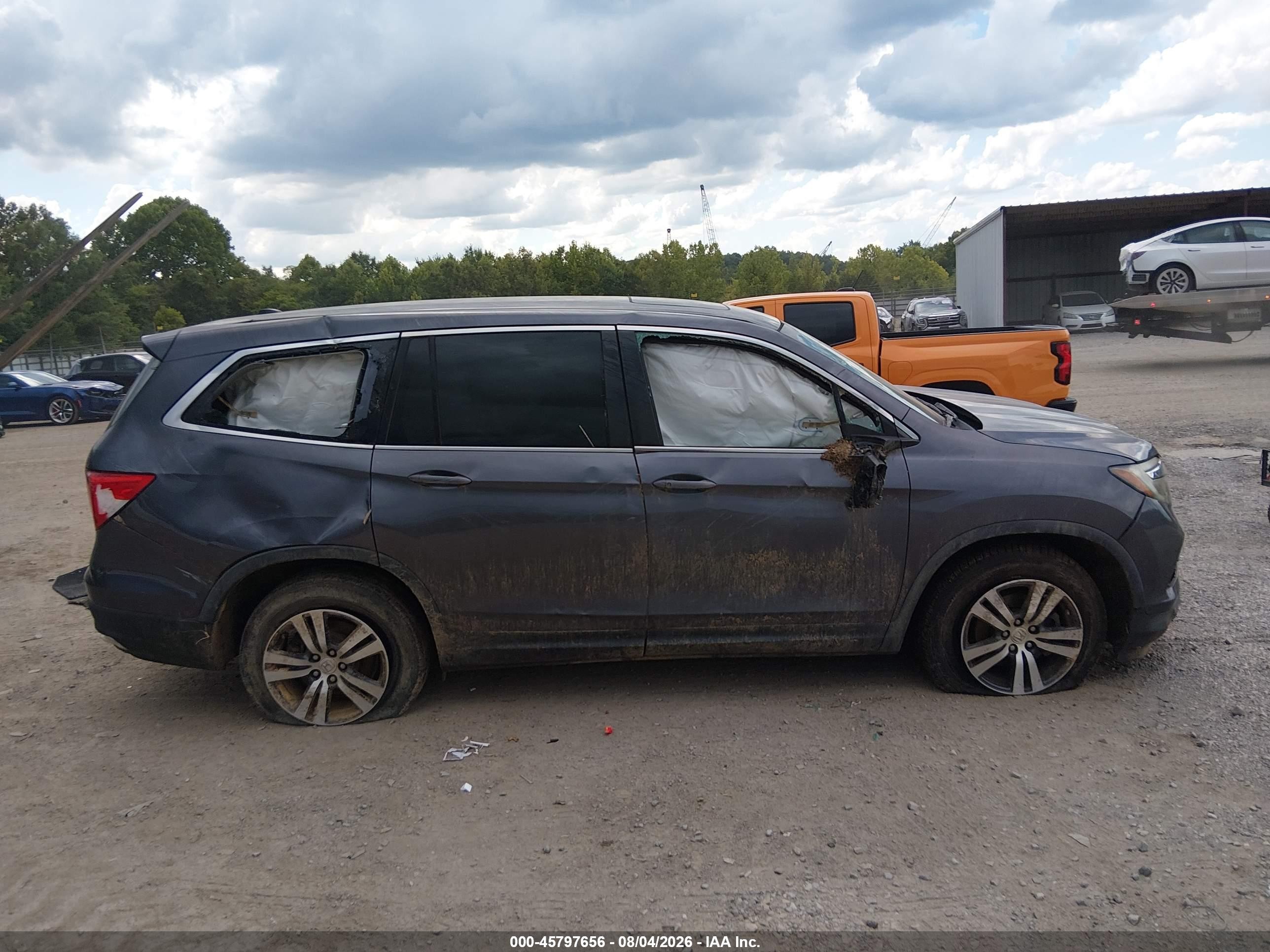 2018 Honda Pilot Ex-l Серый vin: 5FNYF5H72JB014694