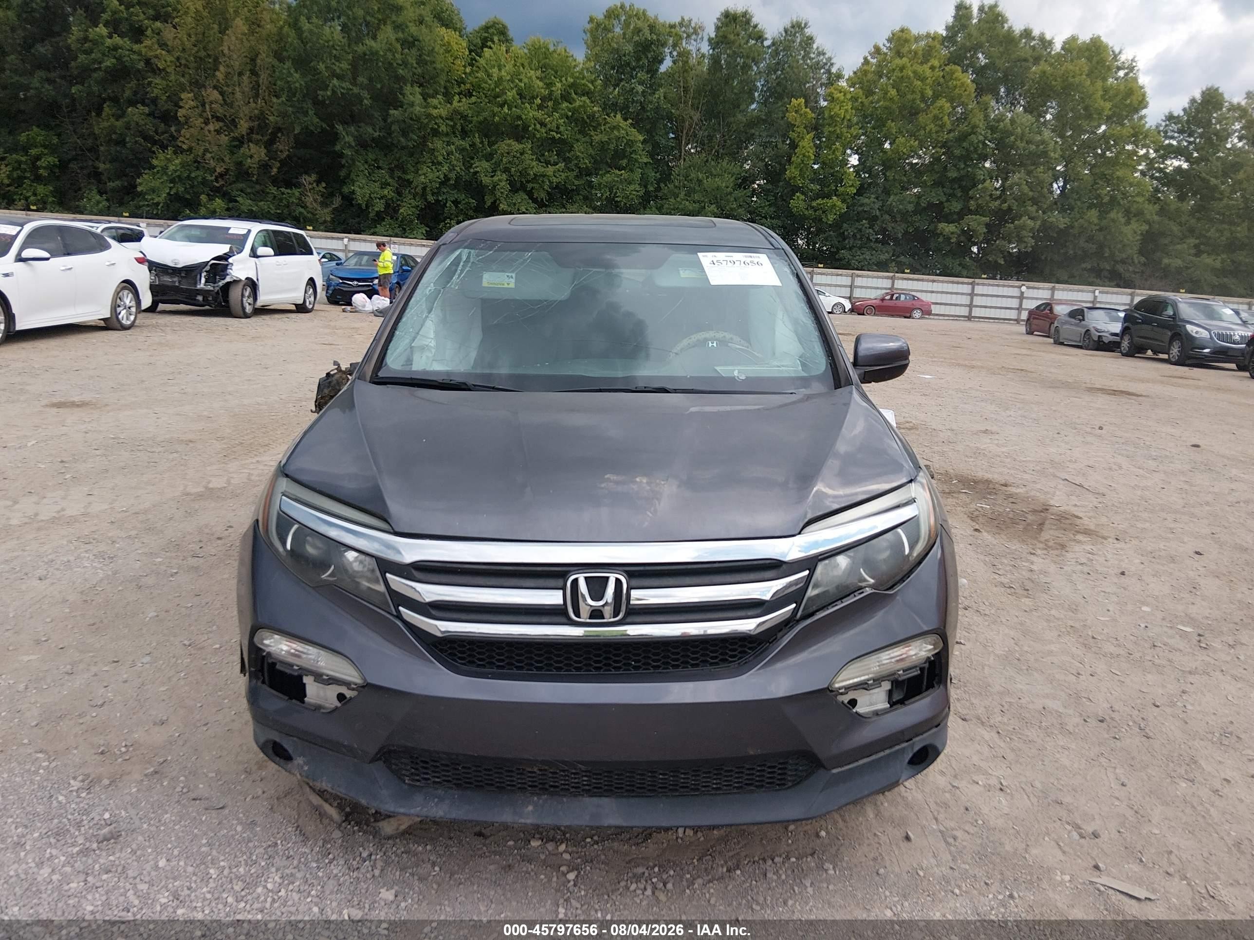 2018 Honda Pilot Ex-l Серый vin: 5FNYF5H72JB014694